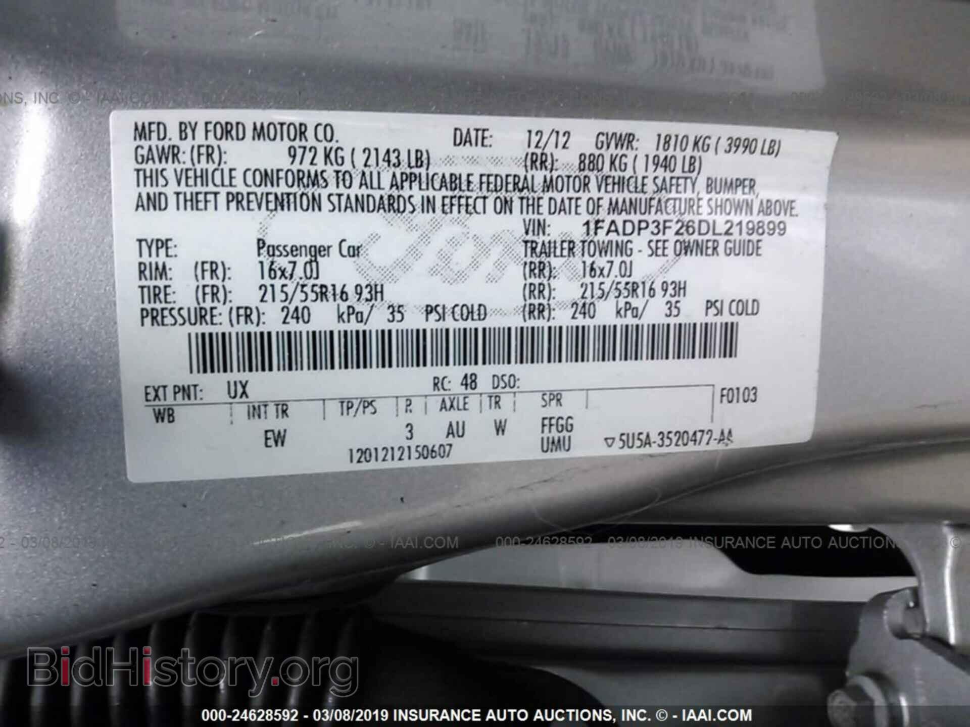 2013 FORD FOCUS - VIN: 1FADP3F26DL219899 - Фото 9
