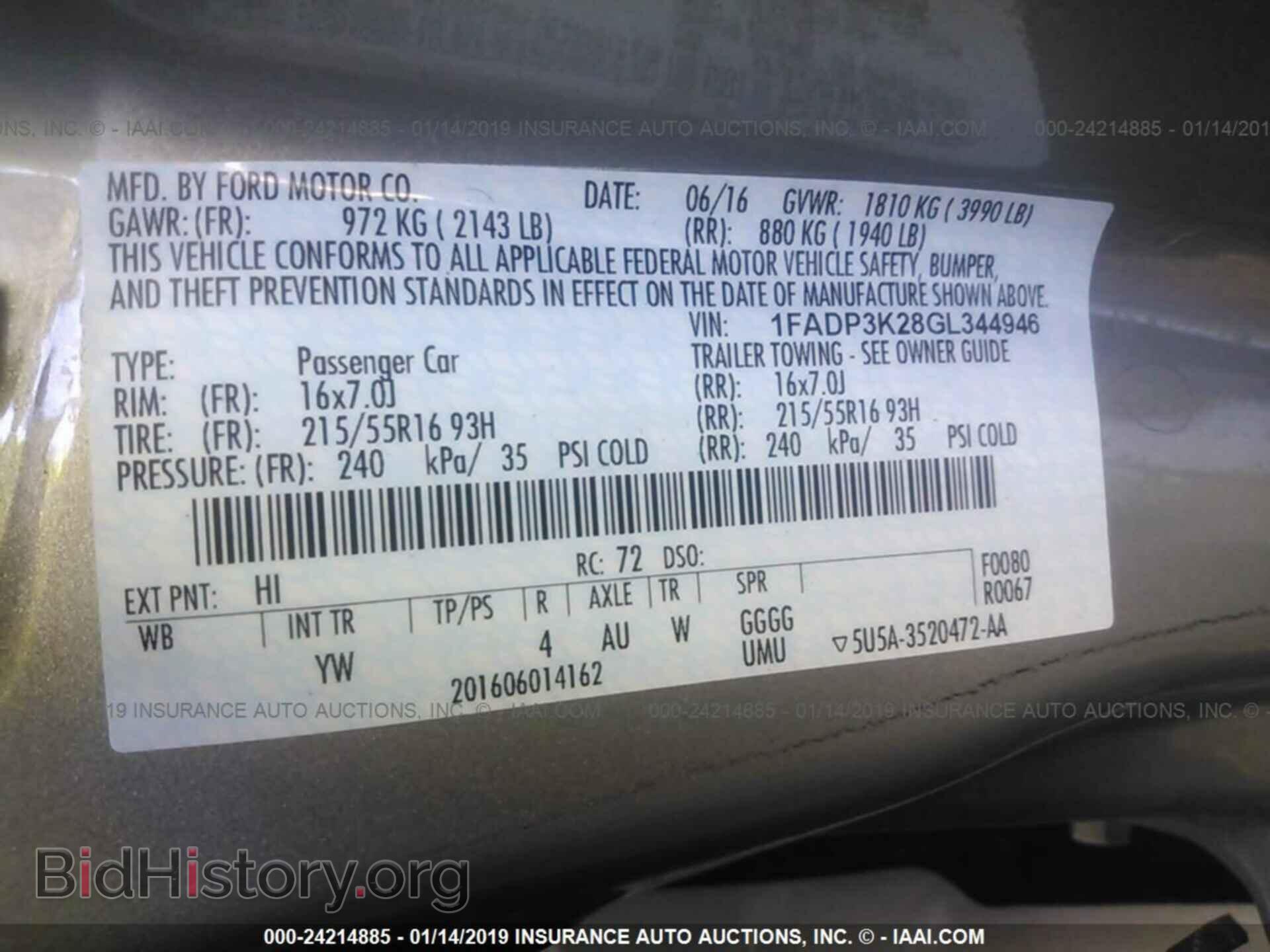 2016 FORD FOCUS - VIN: 1FADP3K28GL344946 - Фото 9