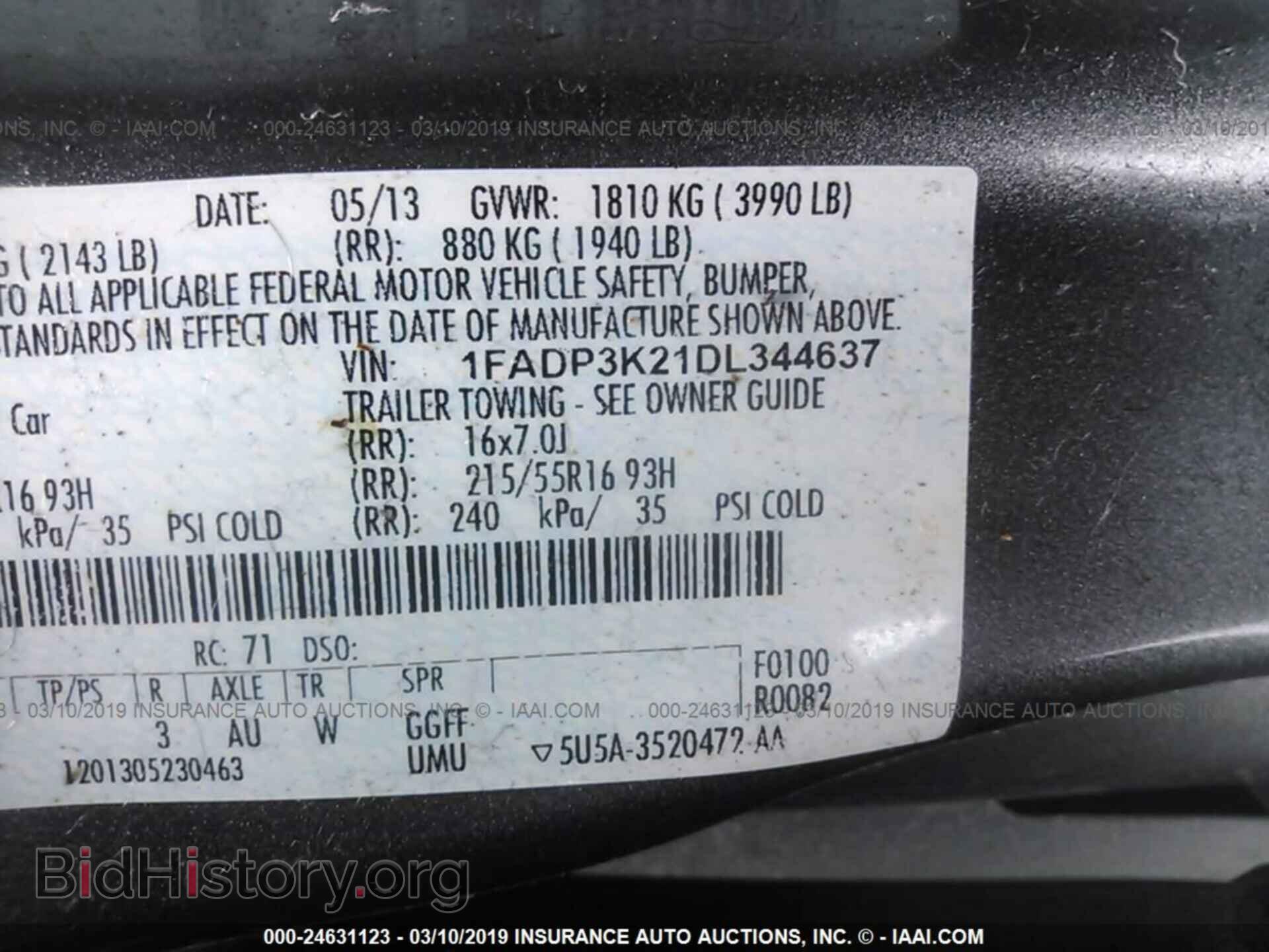 2013 FORD FOCUS - VIN: 1FADP3K21DL344637 - Фото 9
