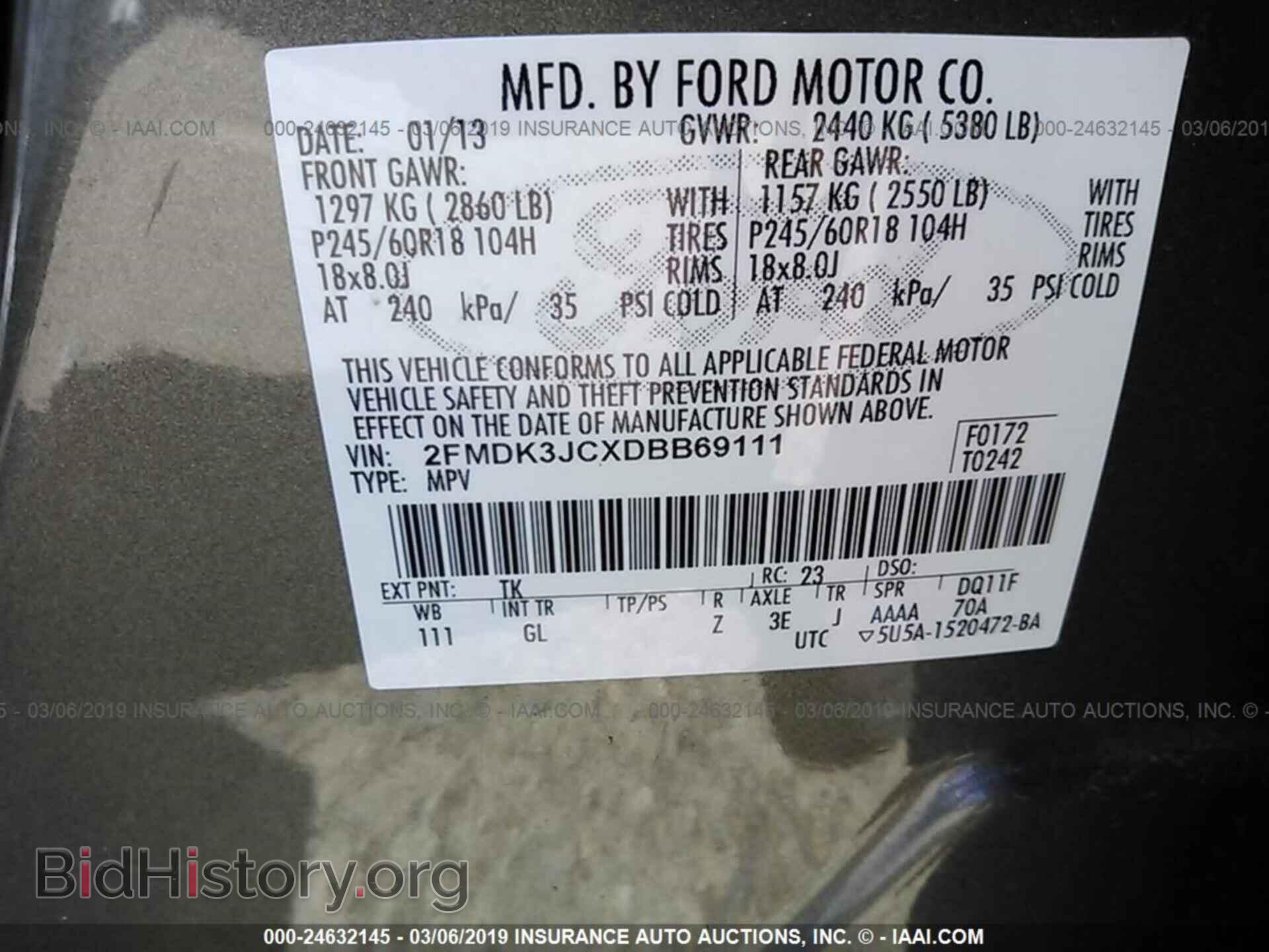 2013 FORD EDGE - VIN: 2FMDK3JCXDBB69111 - Photo 9