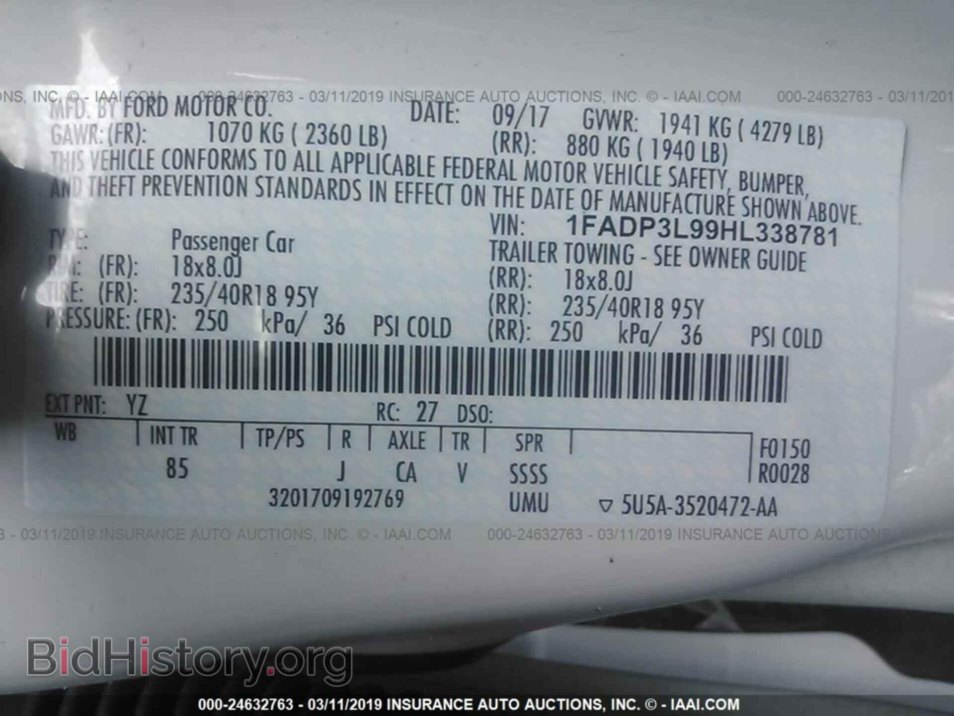 2017 FORD FOCUS - VIN: 1FADP3L99HL338781 - Photo 9