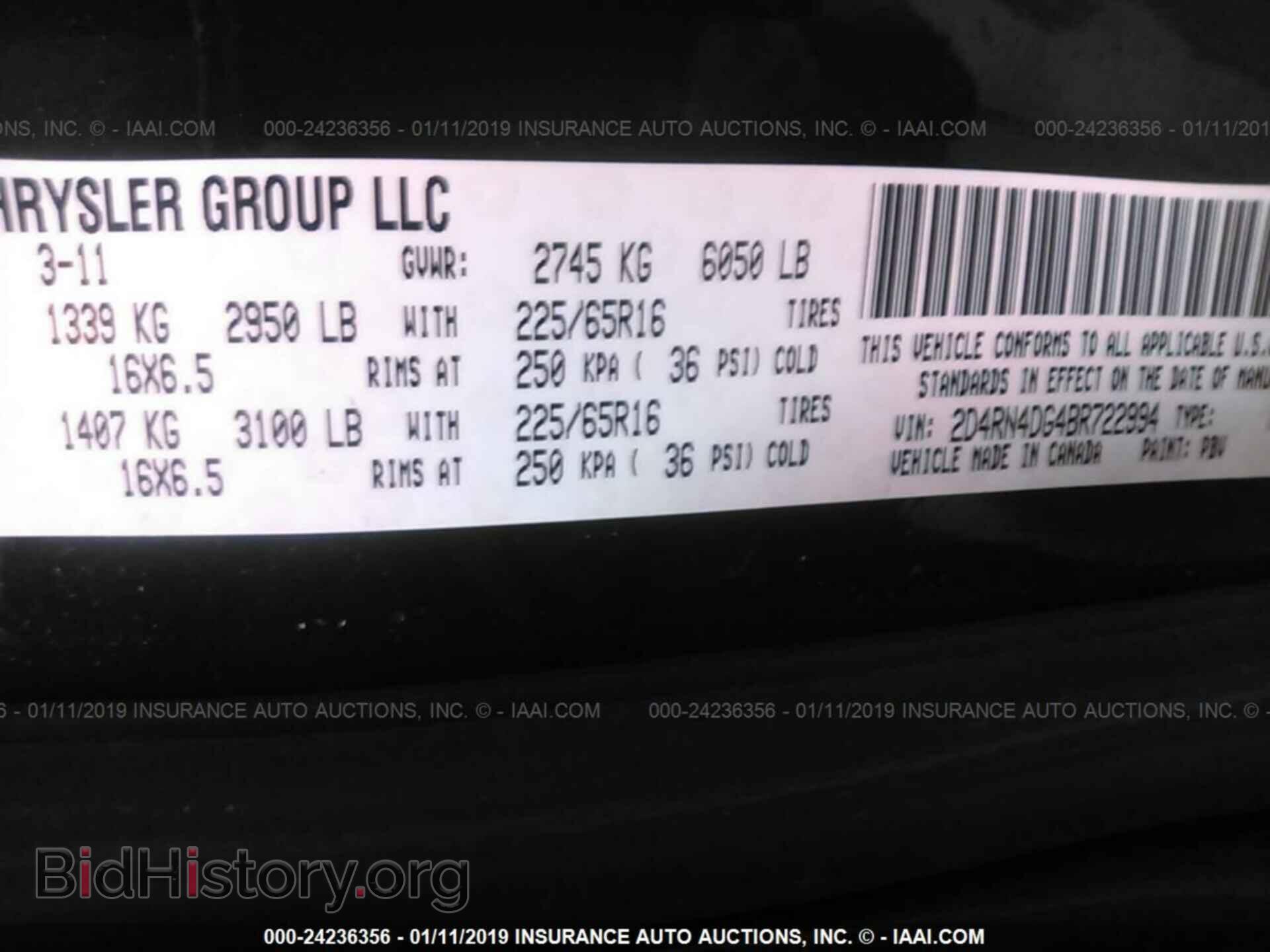 2011 DODGE GRAND CARAVAN - VIN: 2D4RN4DG4BR722994 - Фото 9