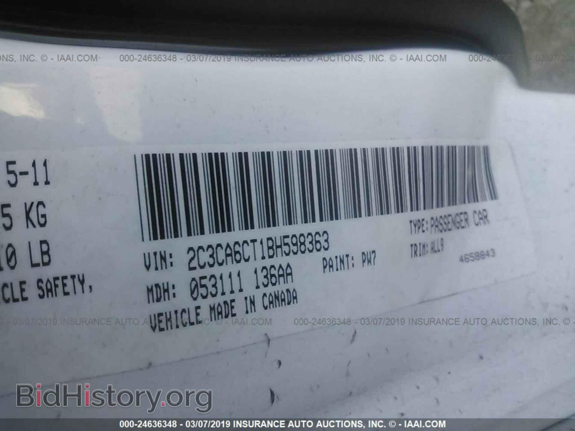 2011 CHRYSLER 300C - VIN: 2C3CA6CT1BH598363 - Фото 9