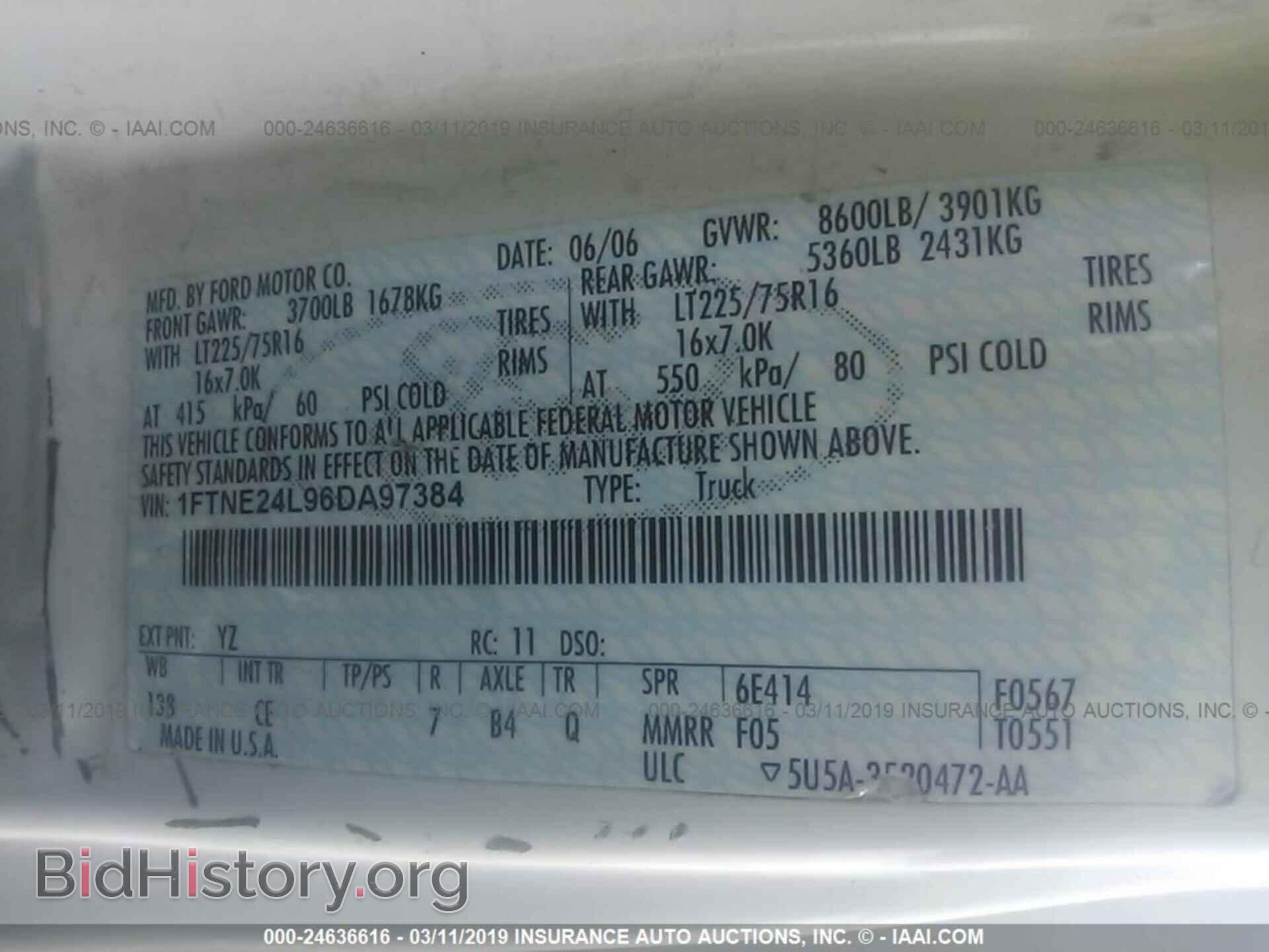 2006 FORD ECONOLINE - VIN: 1FTNE24L96DA97384 - Фото 9
