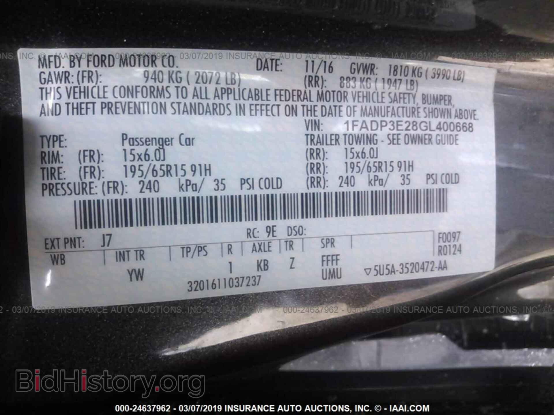 2016 FORD FOCUS - VIN: 1FADP3E28GL400668 - Photo 9
