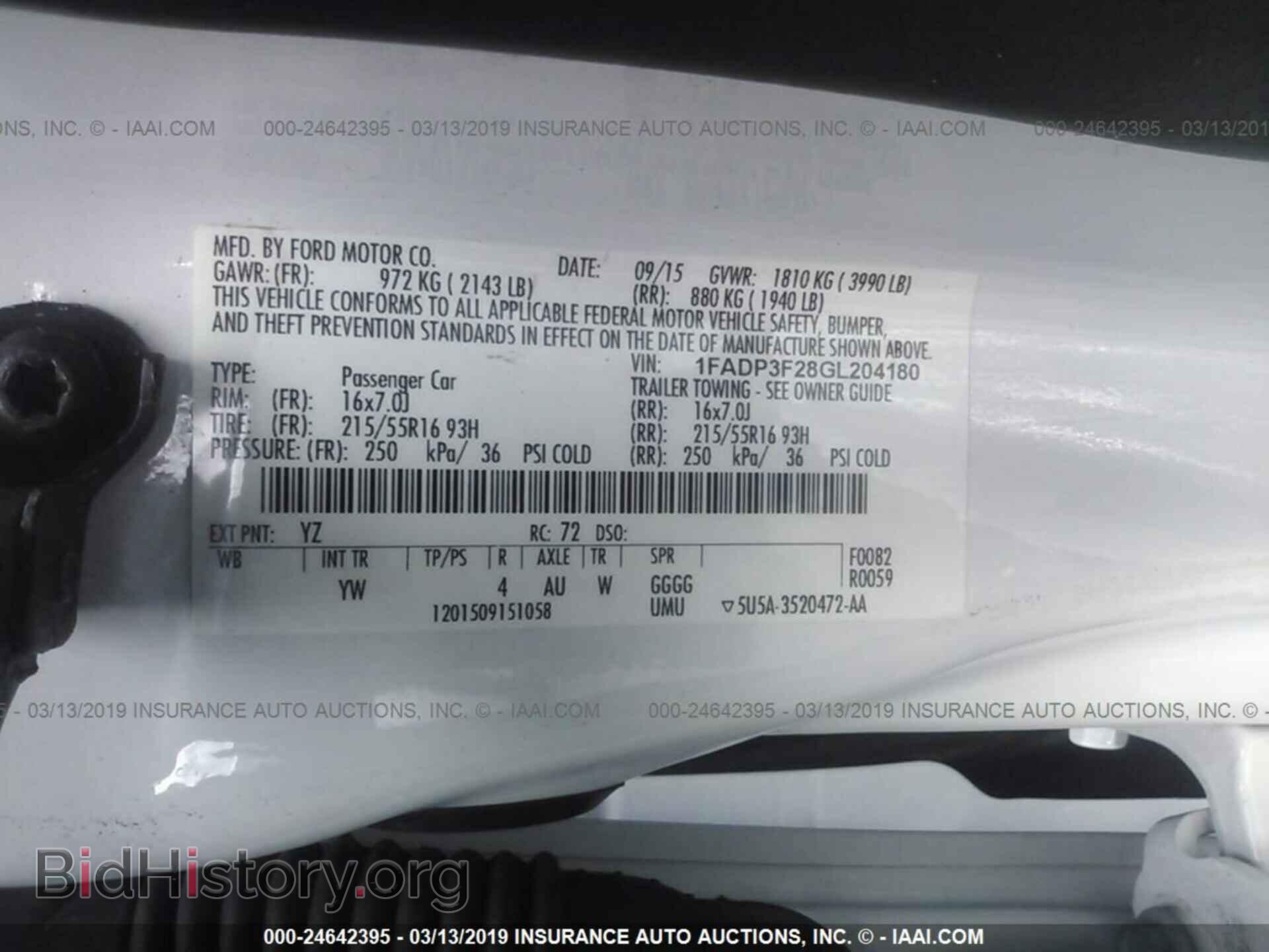 2016 FORD FOCUS - VIN: 1FADP3F28GL204180 - Фото 9