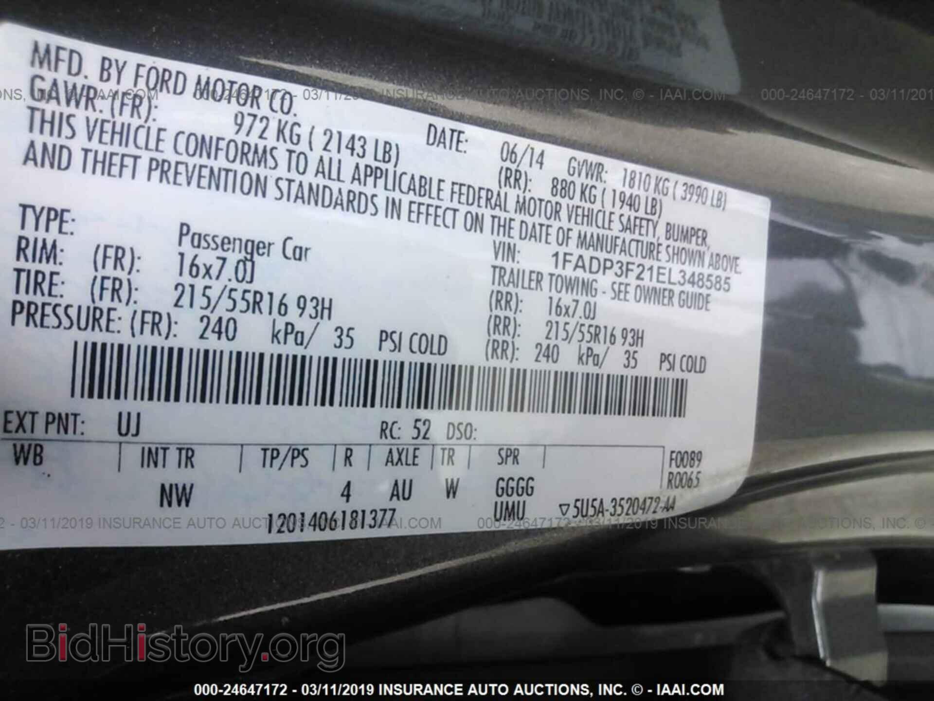 2014 FORD FOCUS - VIN: 1FADP3F21EL348585 - Photo 9