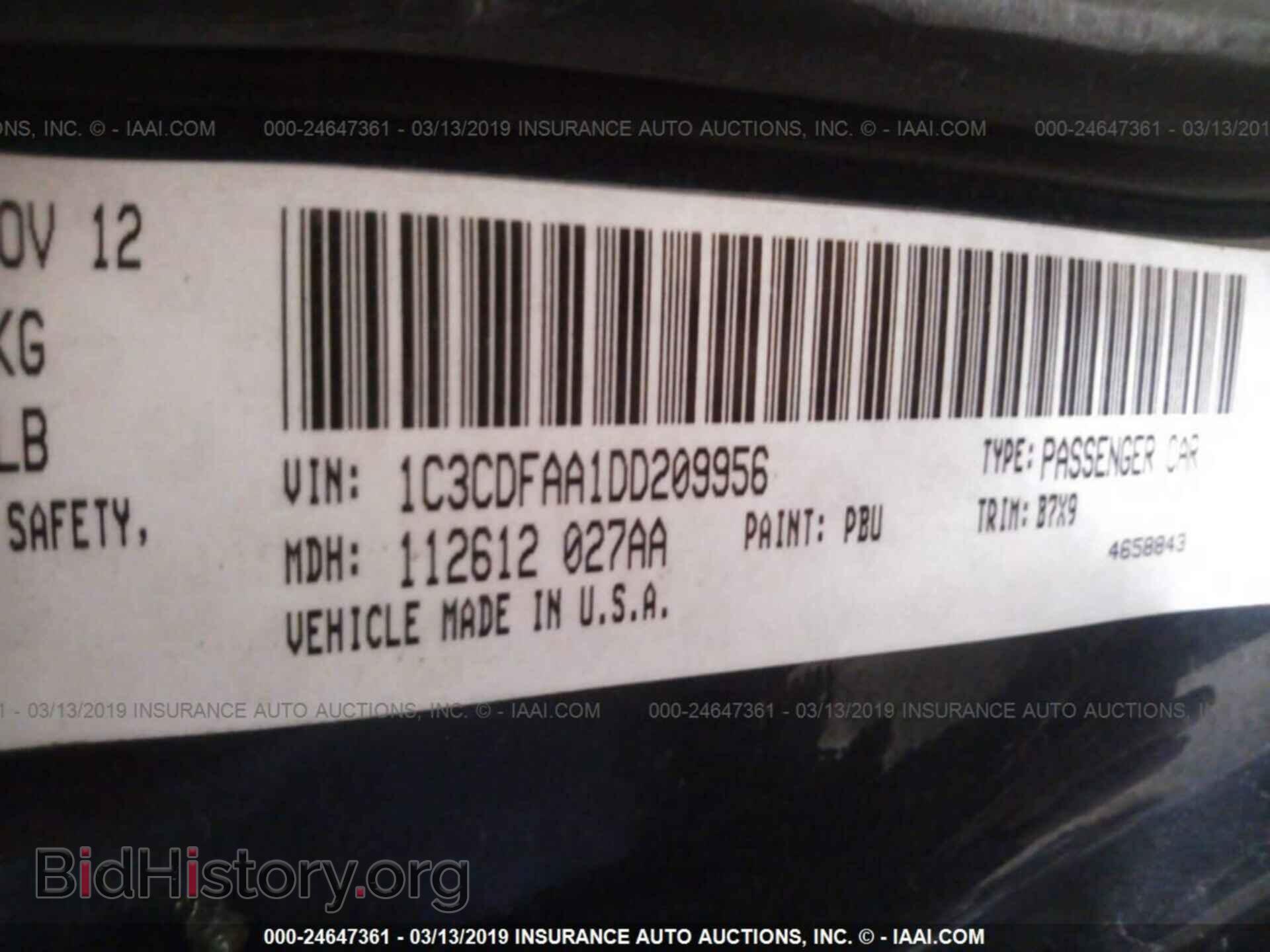 2013 DODGE DART - VIN: 1C3CDFAA1DD209956 - Фото 9