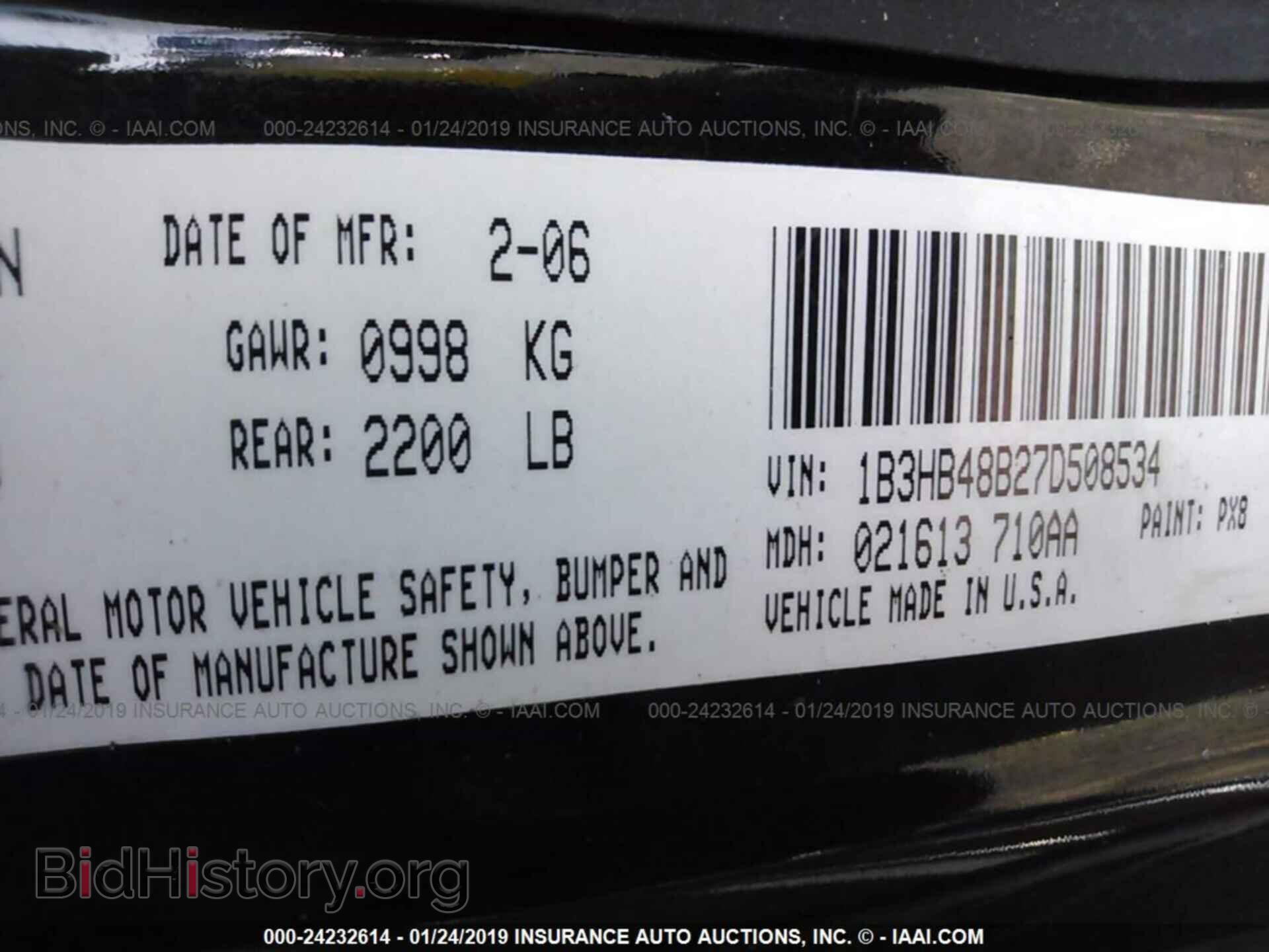 2007 DODGE CALIBER - VIN: 1B3HB48B27D508534 - Фото 9