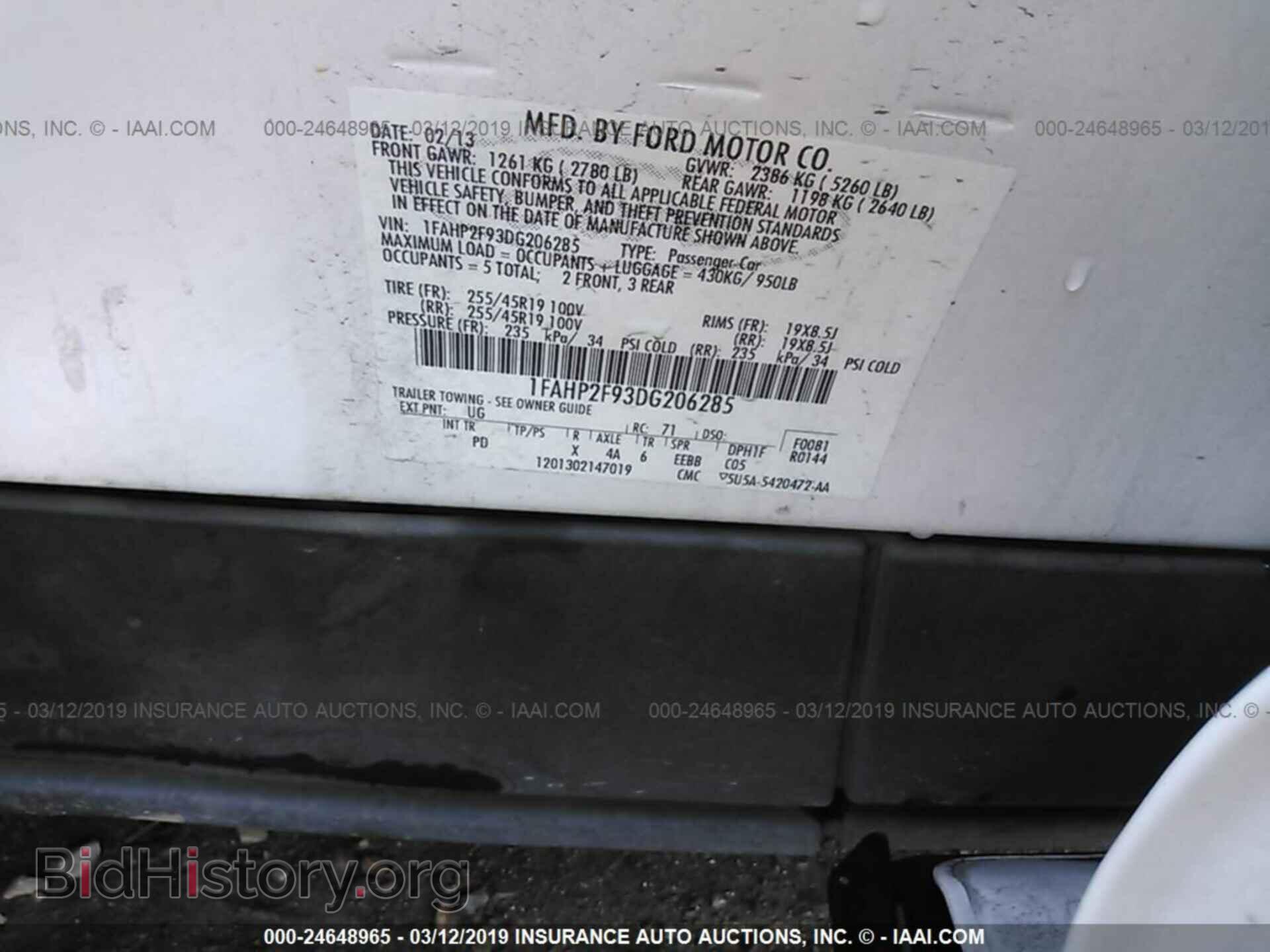 2013 FORD TAURUS - VIN: 1FAHP2F93DG206285 - Photo 9