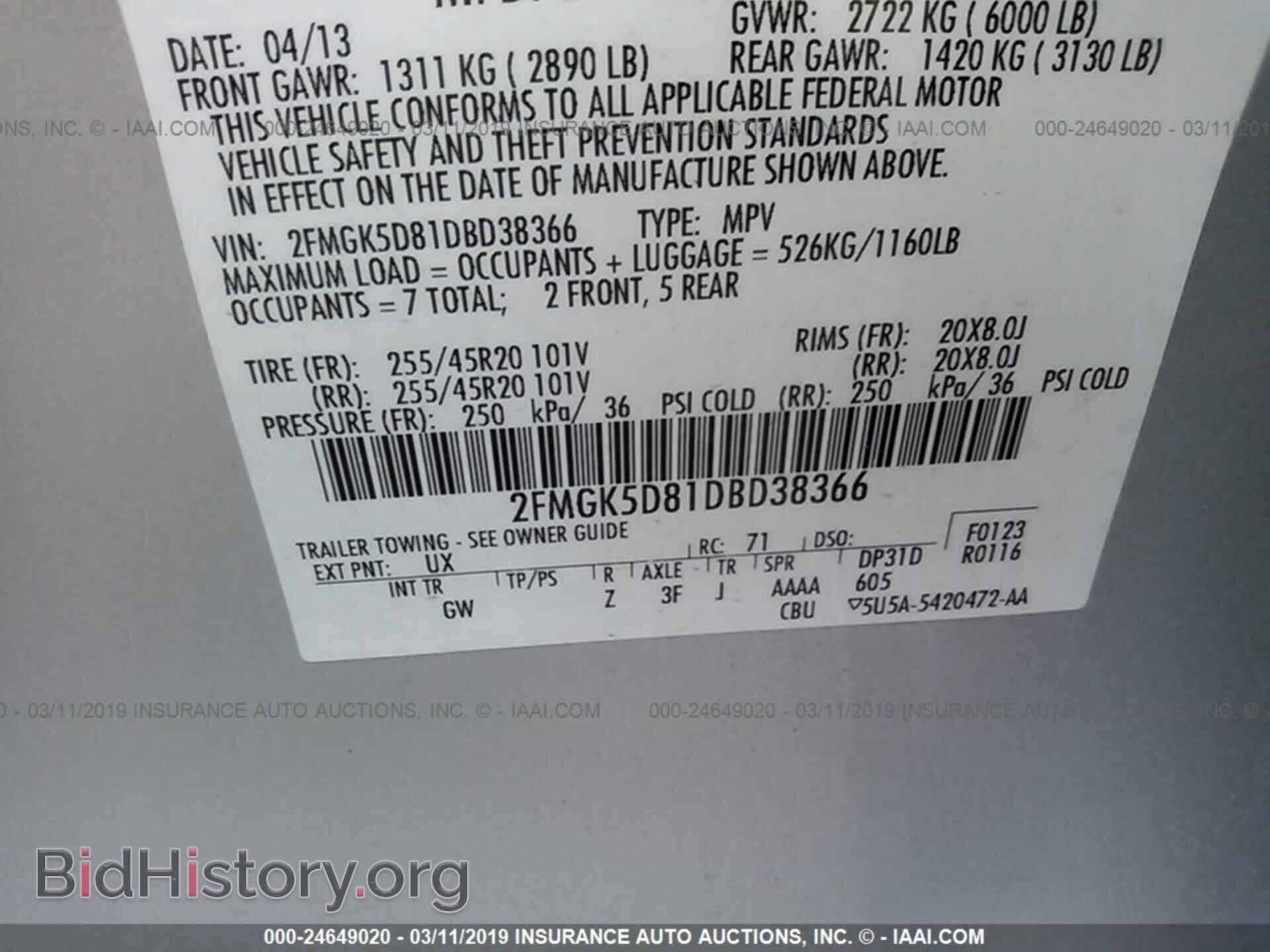 2013 FORD FLEX - VIN: 2FMGK5D81DBD38366 - Photo 9
