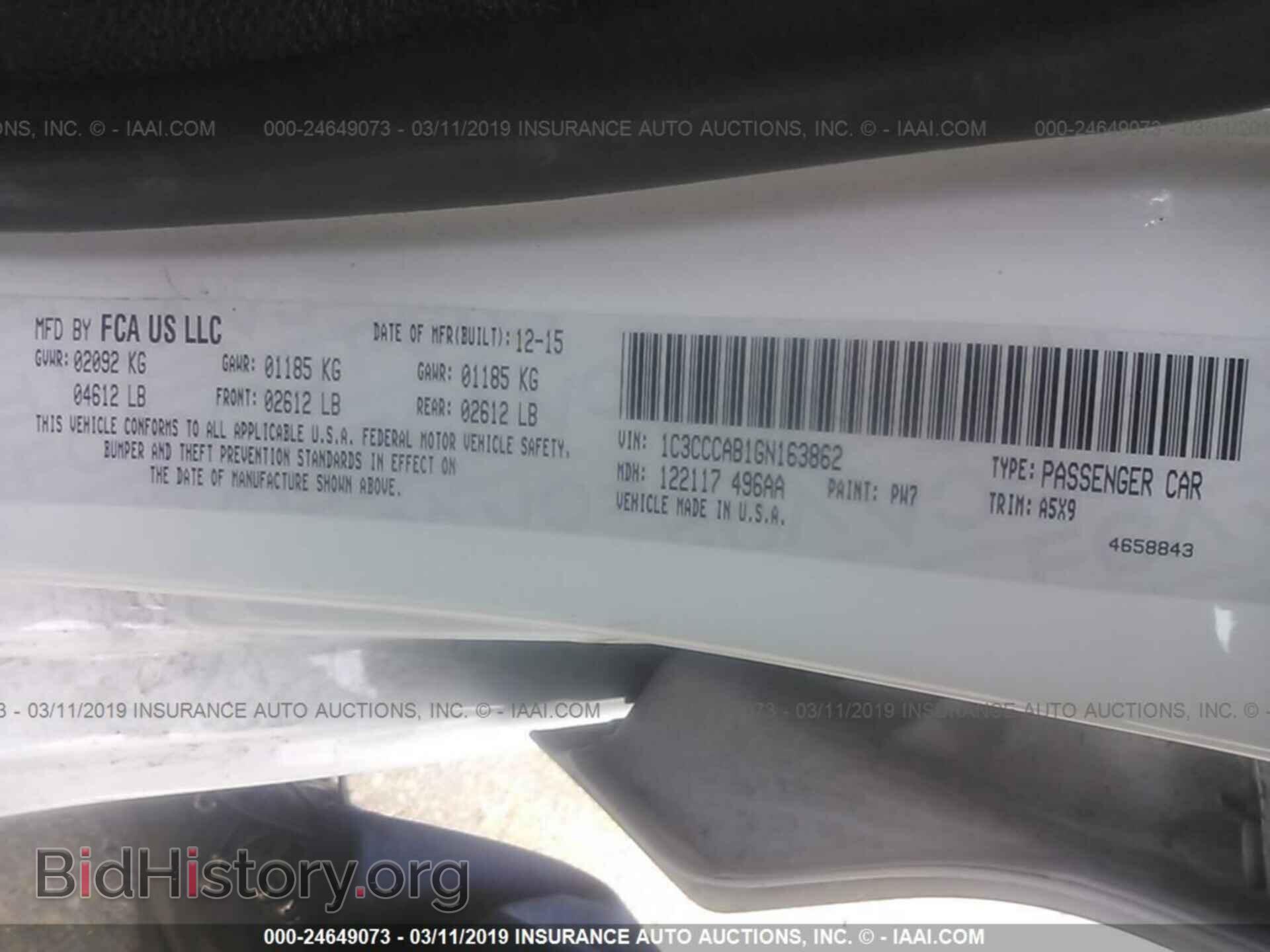 2016 CHRYSLER 200 - VIN: 1C3CCCAB1GN163862 - Photo 9