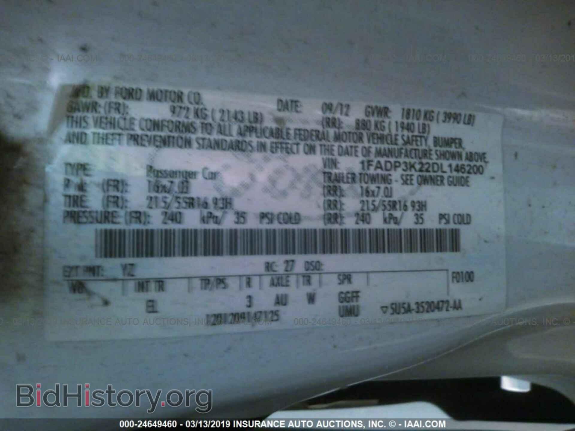 2013 FORD FOCUS - VIN: 1FADP3K22DL146200 - Фото 9