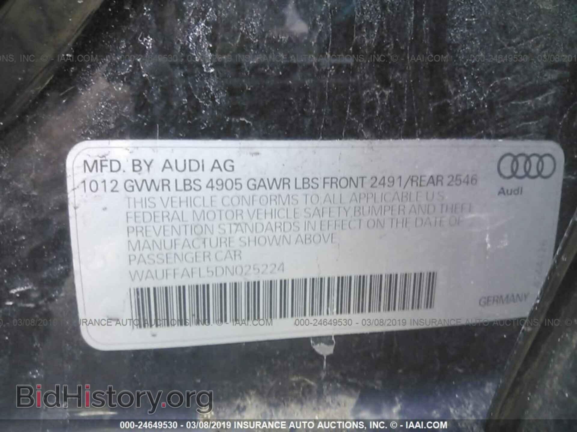 2013 AUDI A4 - VIN: WAUFFAFL5DN025224 - Фото 9
