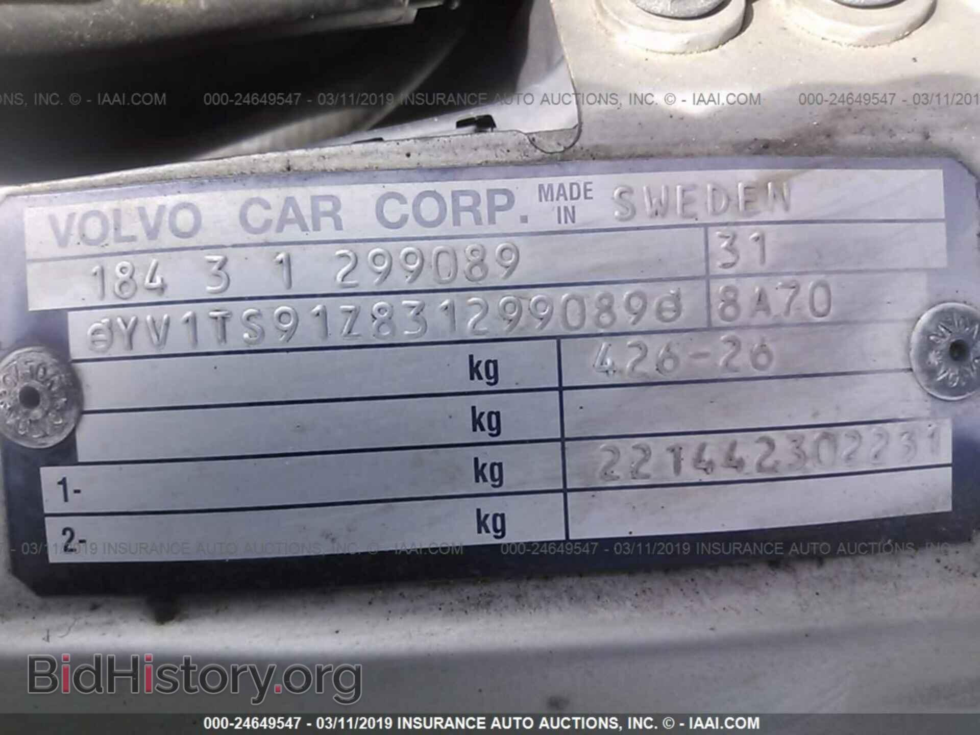 2003 VOLVO S80 - VIN: YV1TS91Z831299089 - Фото 9