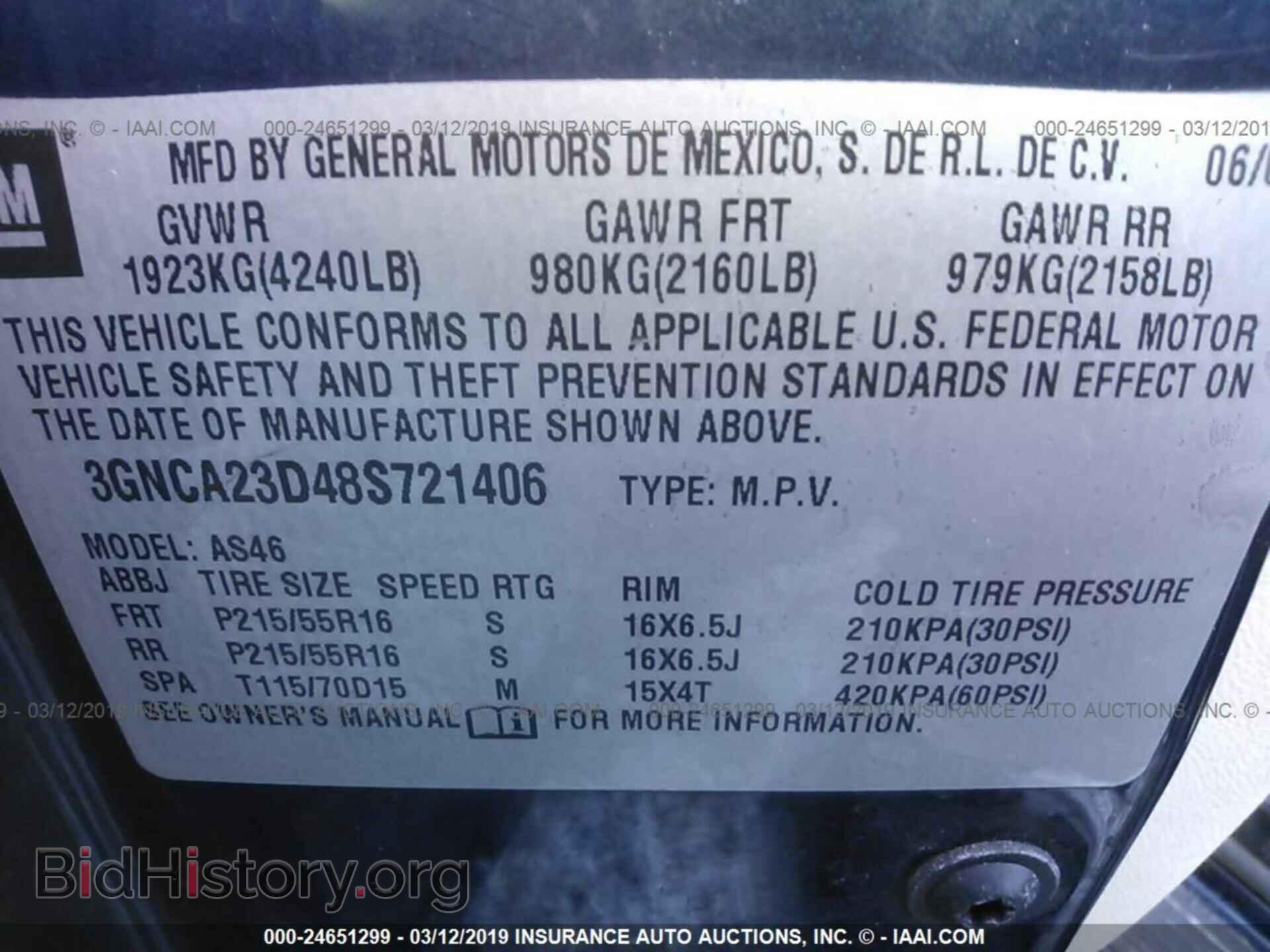 2008 CHEVROLET HHR - VIN: 3GNCA23D48S721406 - Фото 9