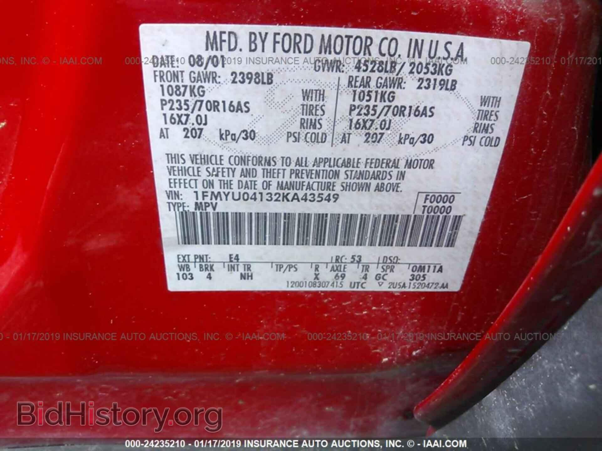 2002 FORD ESCAPE - VIN: 1FMYU04132KA43549 - Фото 9