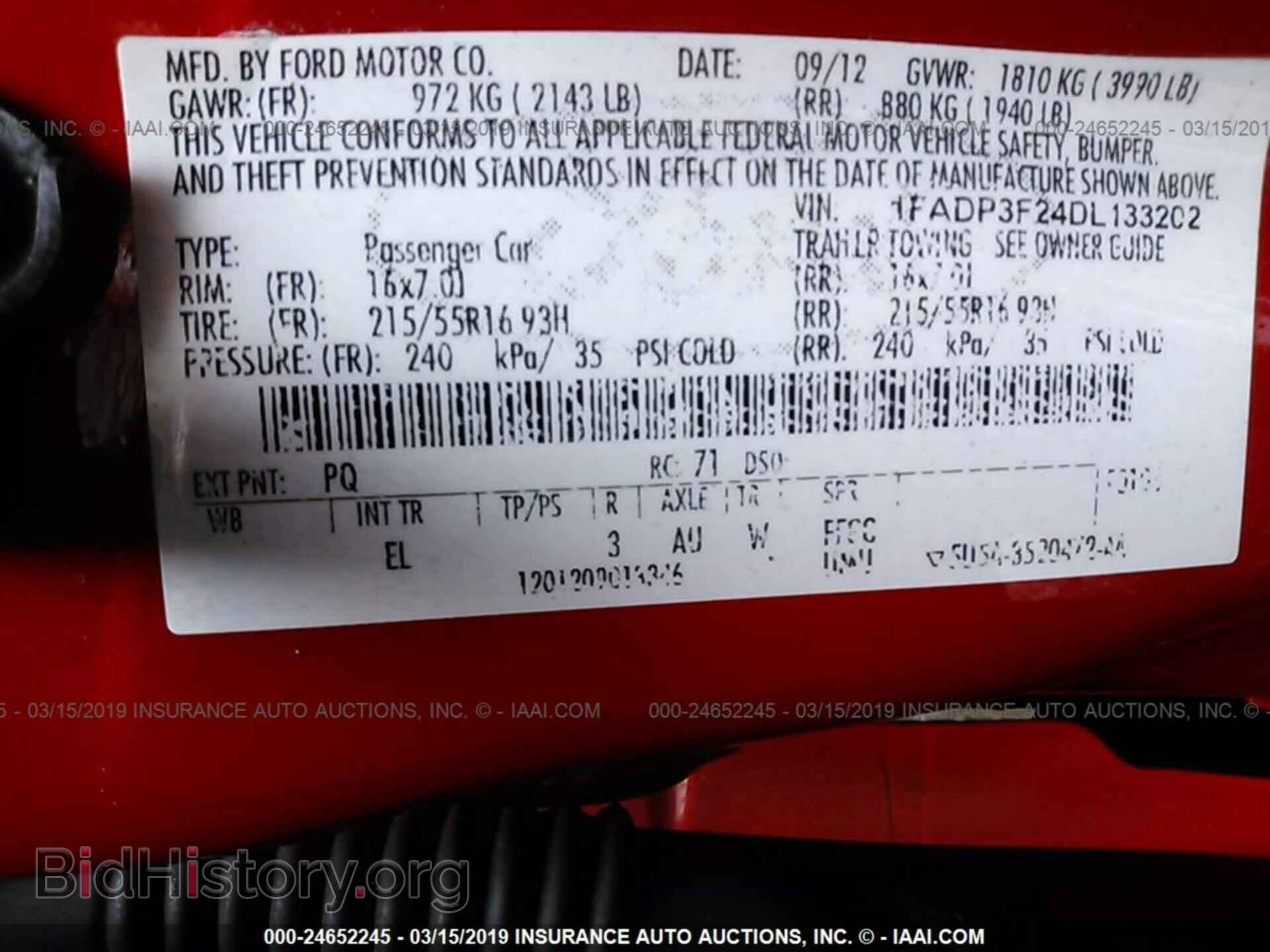 2013 FORD FOCUS - VIN: 1FADP3F24DL133202 - Photo 9