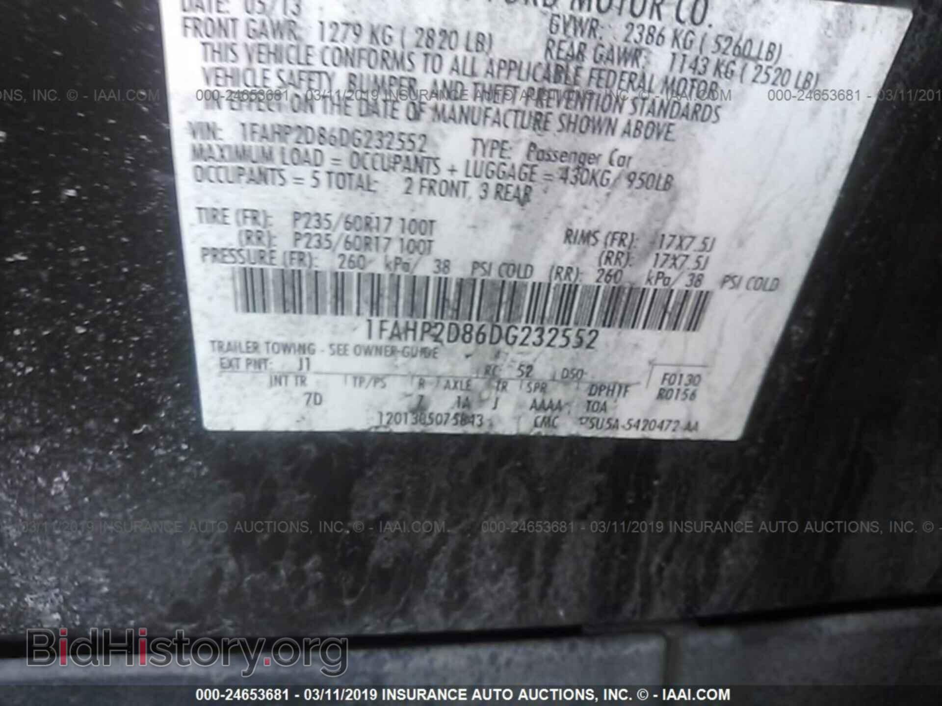 2013 FORD TAURUS - VIN: 1FAHP2D86DG232552 - Photo 9