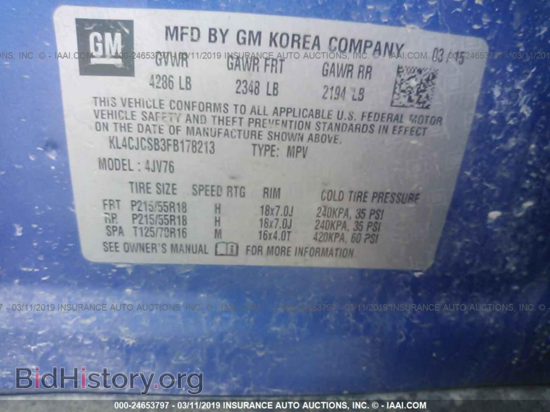 2015 BUICK ENCORE - VIN: KL4CJCSB3FB178213 - Photo 9