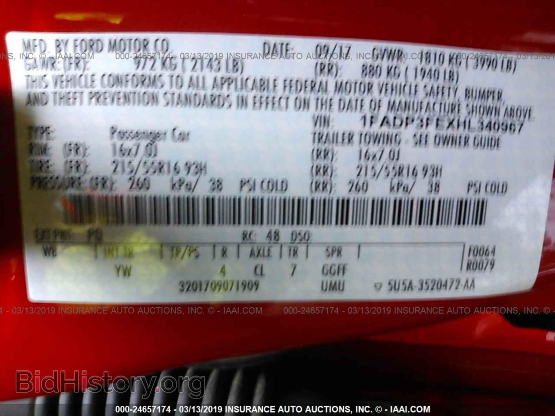 2017 FORD FOCUS - VIN: 1FADP3FEXHL340967 - Фото 9
