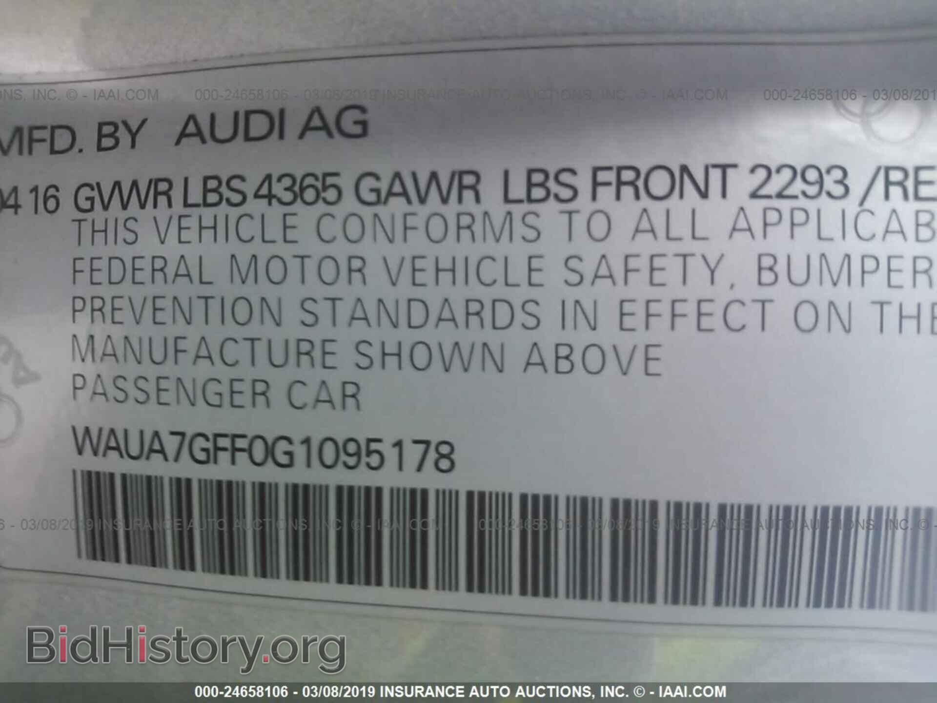 2016 AUDI A3 - VIN: WAUA7GFF0G1095178 - Фото 9