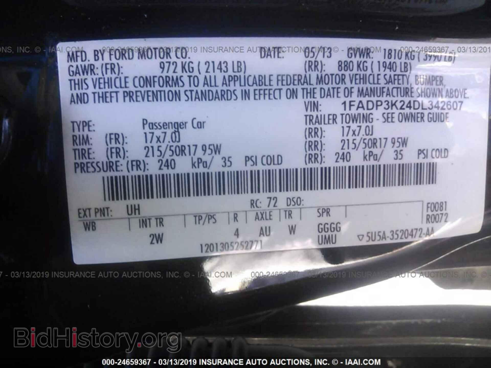 2013 FORD FOCUS - VIN: 1FADP3K24DL342607 - Фото 9