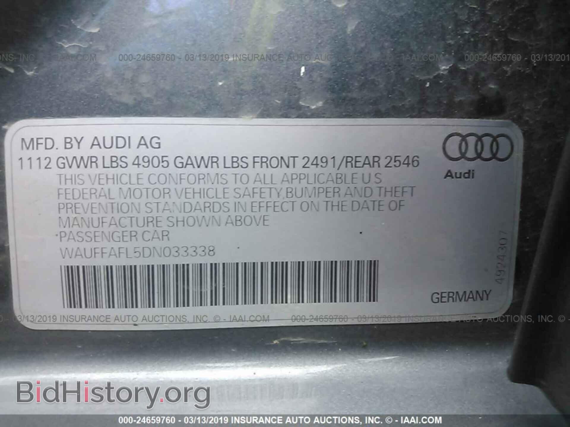 2013 AUDI A4 - VIN: WAUFFAFL5DN033338 - Photo 9