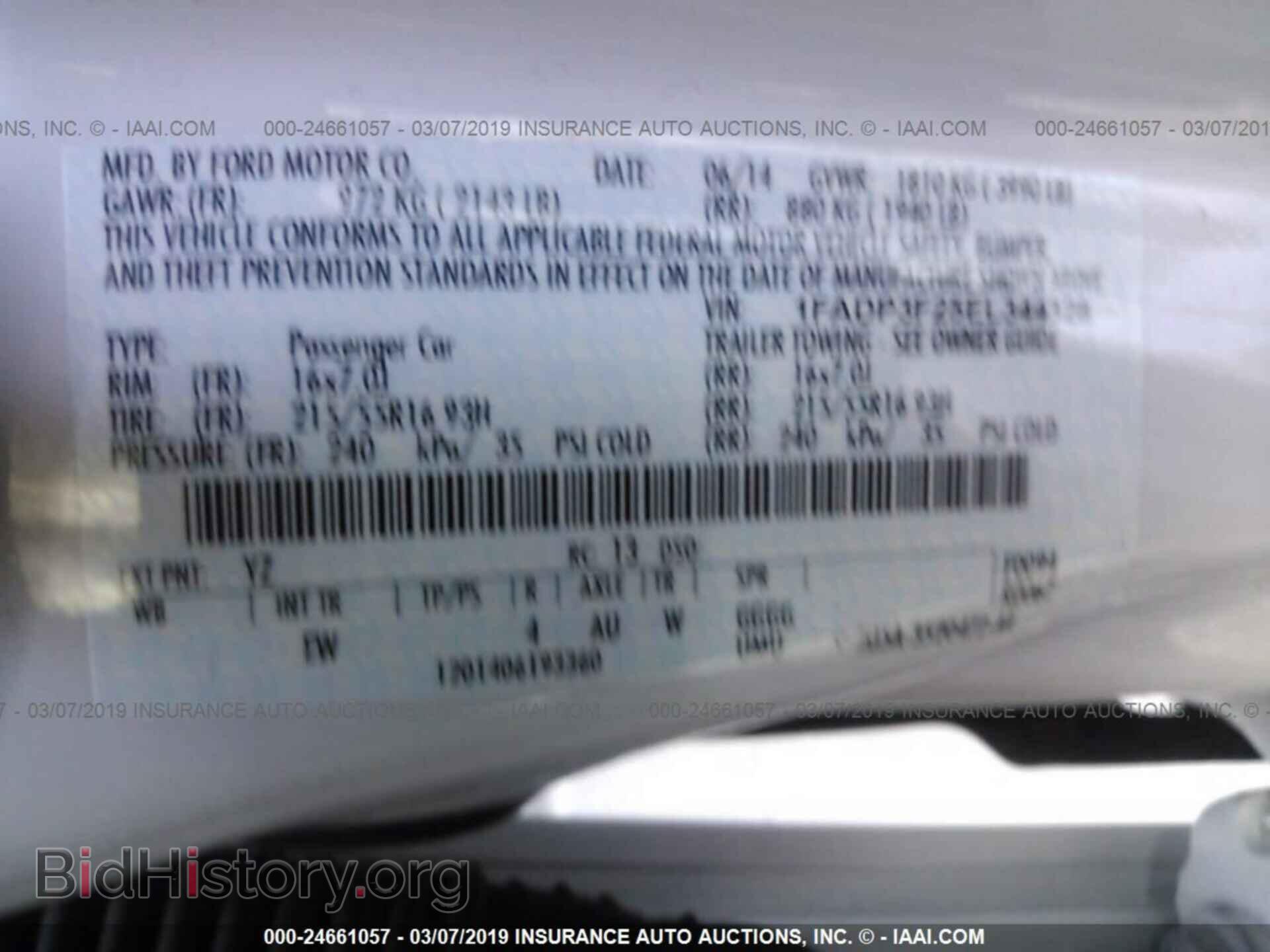 2014 FORD FOCUS - VIN: 1FADP3F25EL344328 - Фото 9