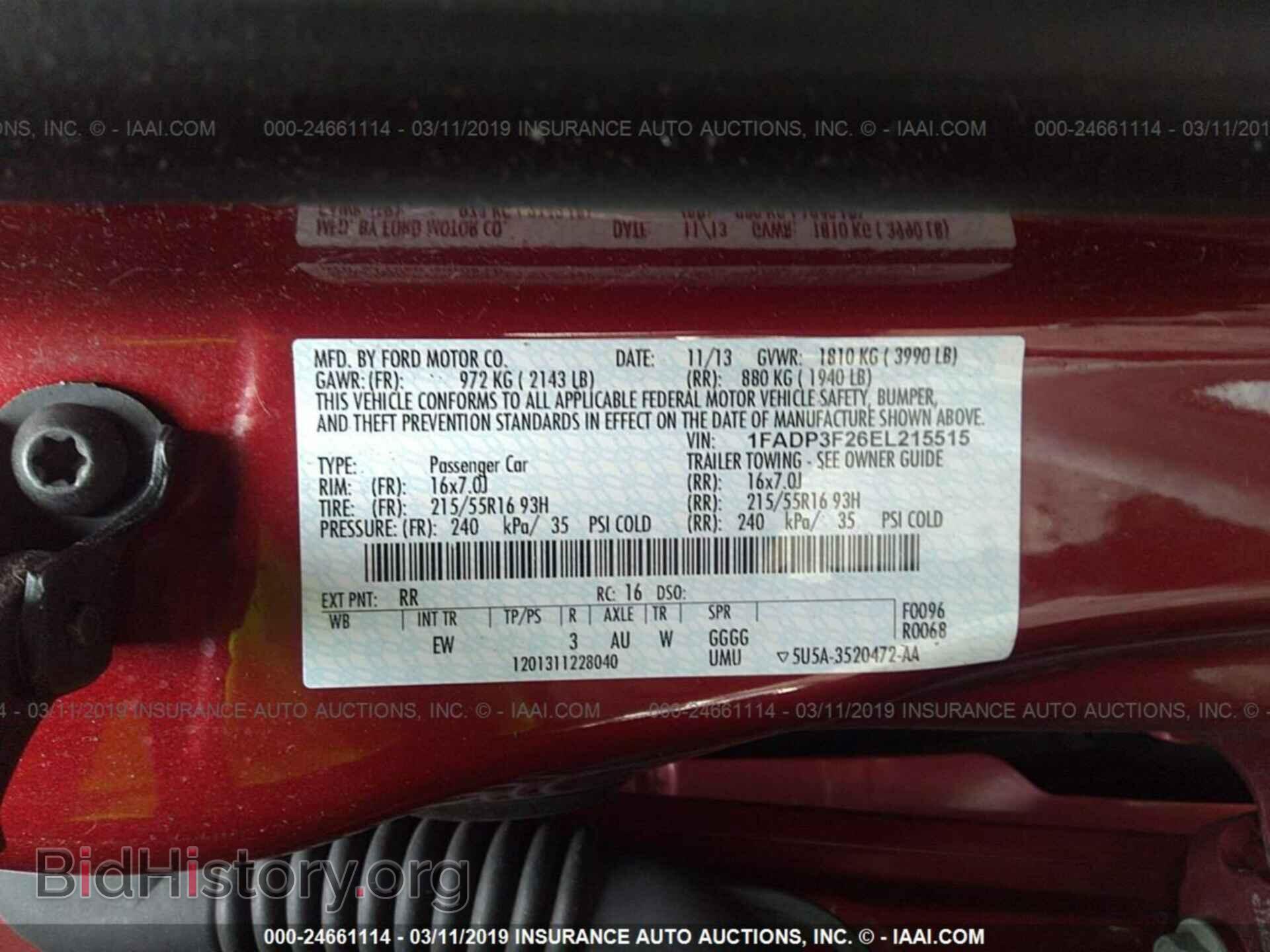 2014 FORD FOCUS - VIN: 1FADP3F26EL215515 - Фото 9