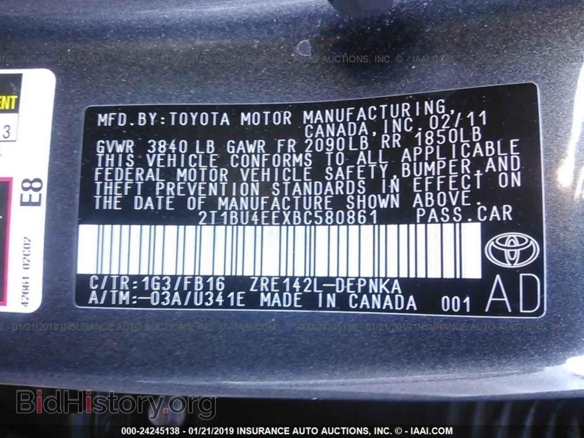 2011 TOYOTA COROLLA - VIN: 2T1BU4EEXBC580861 - Photo 9