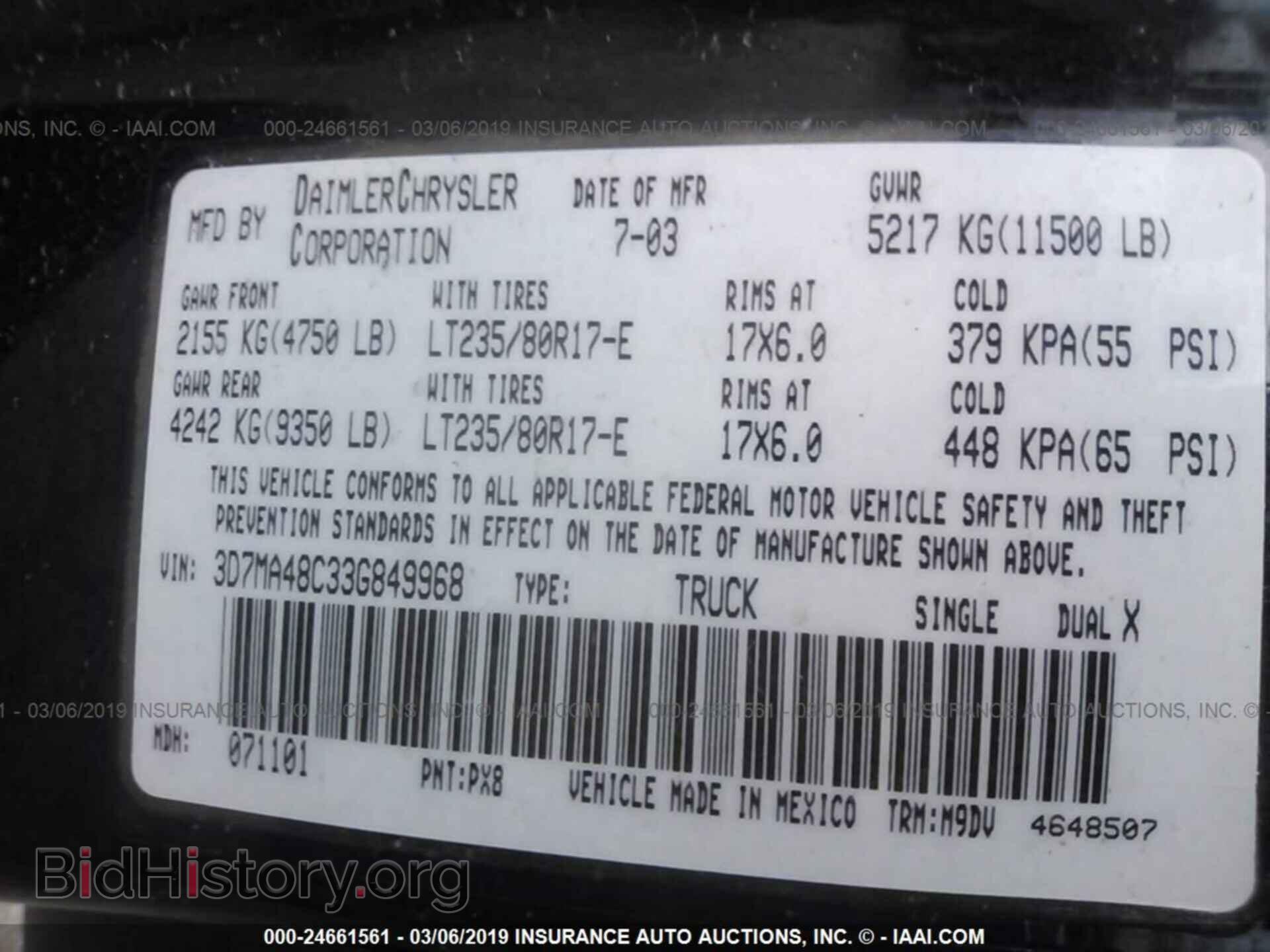 2003 DODGE RAM 3500 - VIN: 3D7MA48C33G849968 - Photo 9
