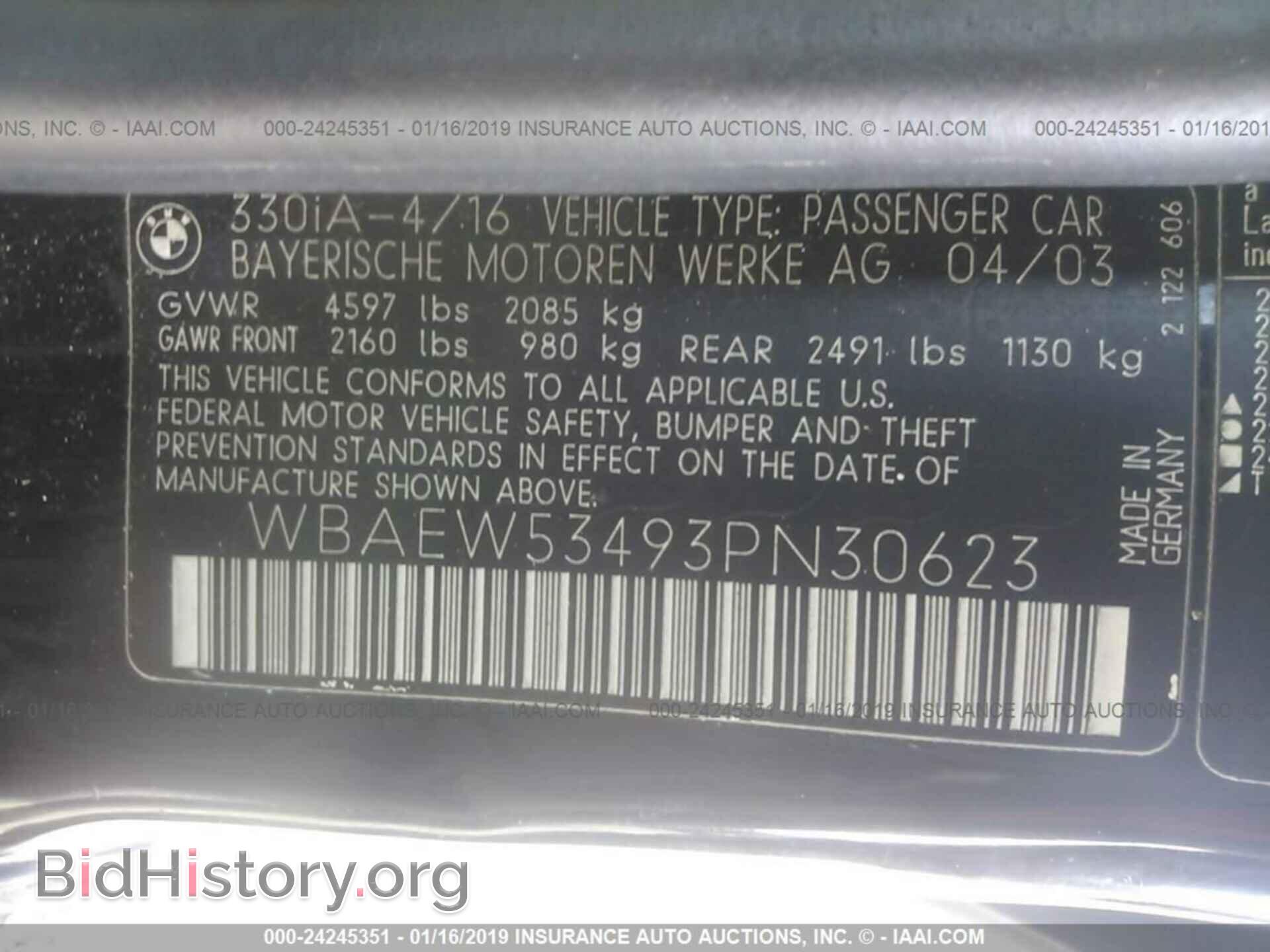 2003 BMW 330 - VIN: WBAEW53493PN30623 - Фото 9