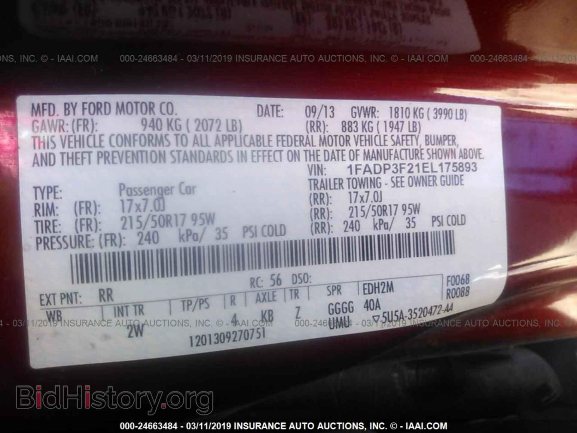 2014 FORD FOCUS - VIN: 1FADP3F21EL175893 - Photo 9