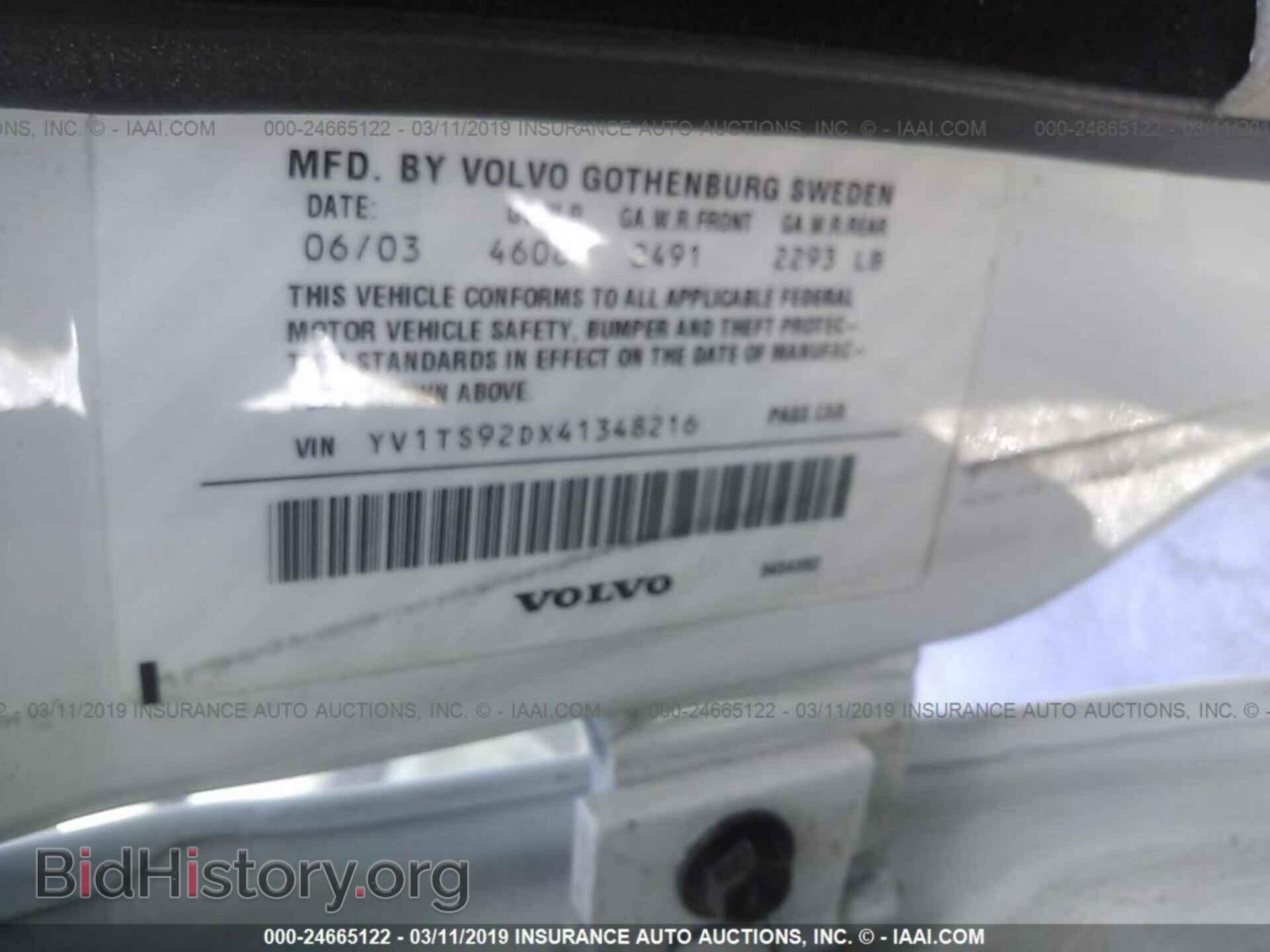 2004 VOLVO S80 - VIN: YV1TS92DX41348216 - Фото 9