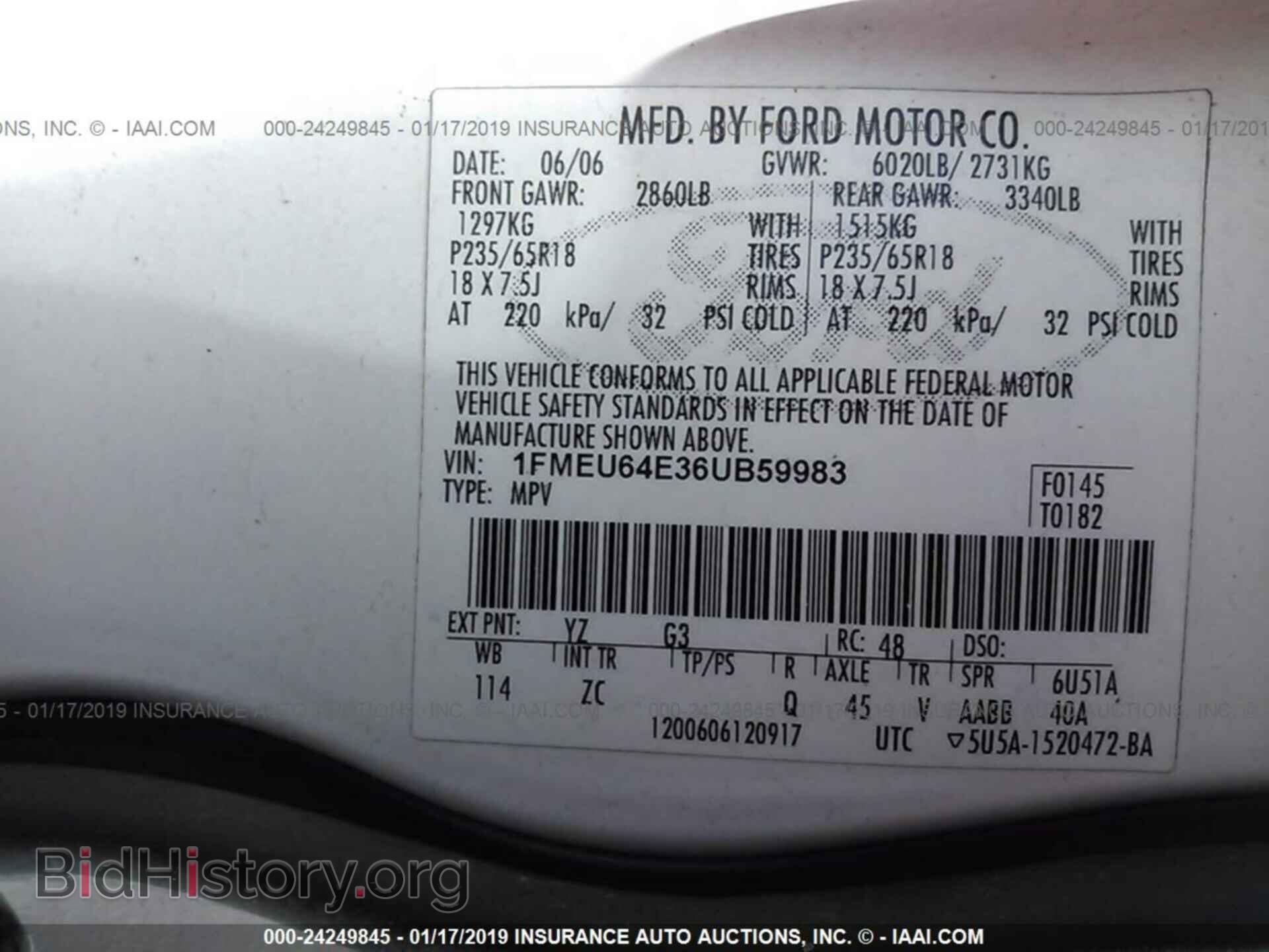 2006 FORD EXPLORER - VIN: 1FMEU64E36UB59983 - Photo 9