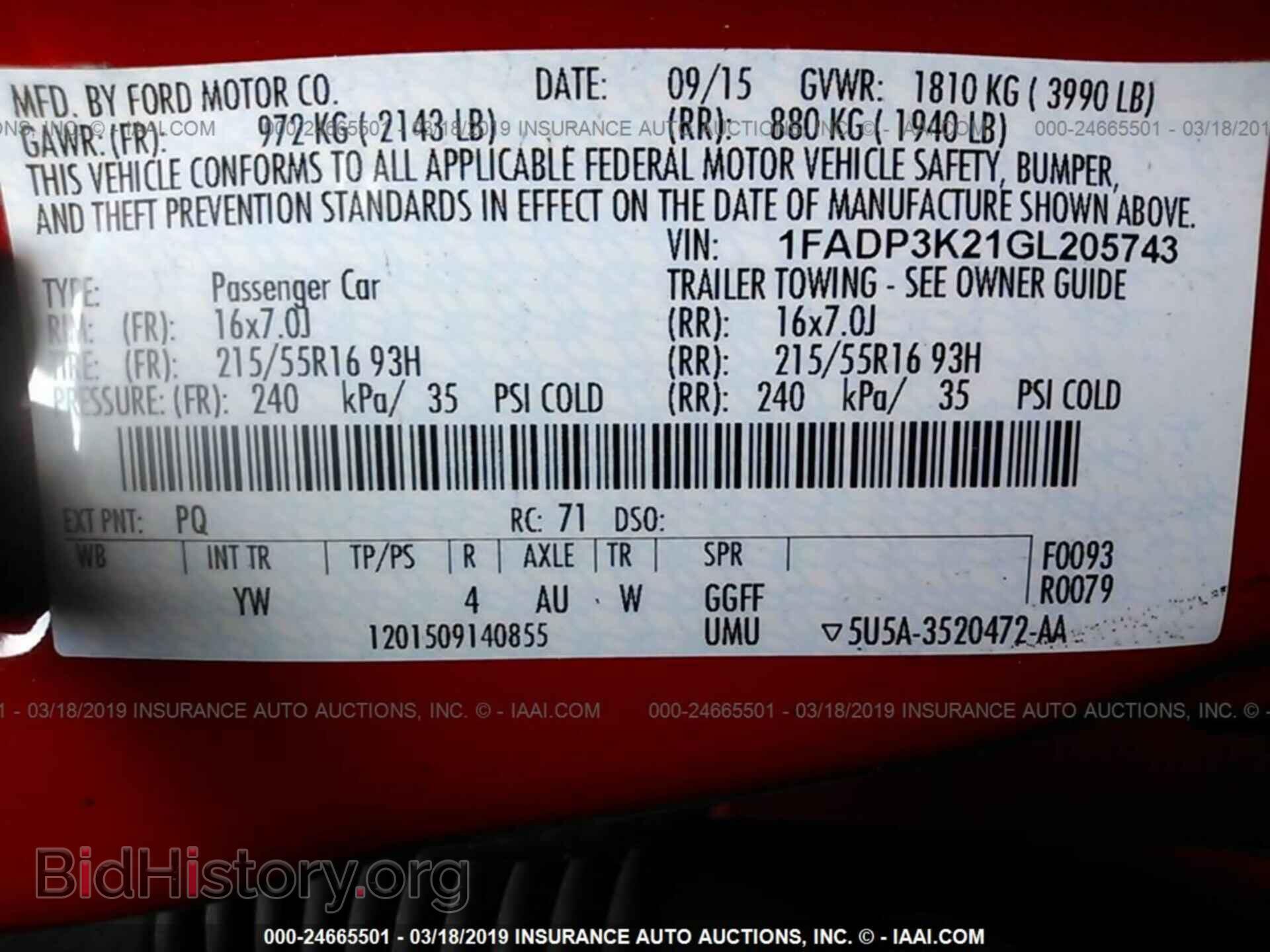 2016 FORD FOCUS - VIN: 1FADP3K21GL205743 - Photo 9