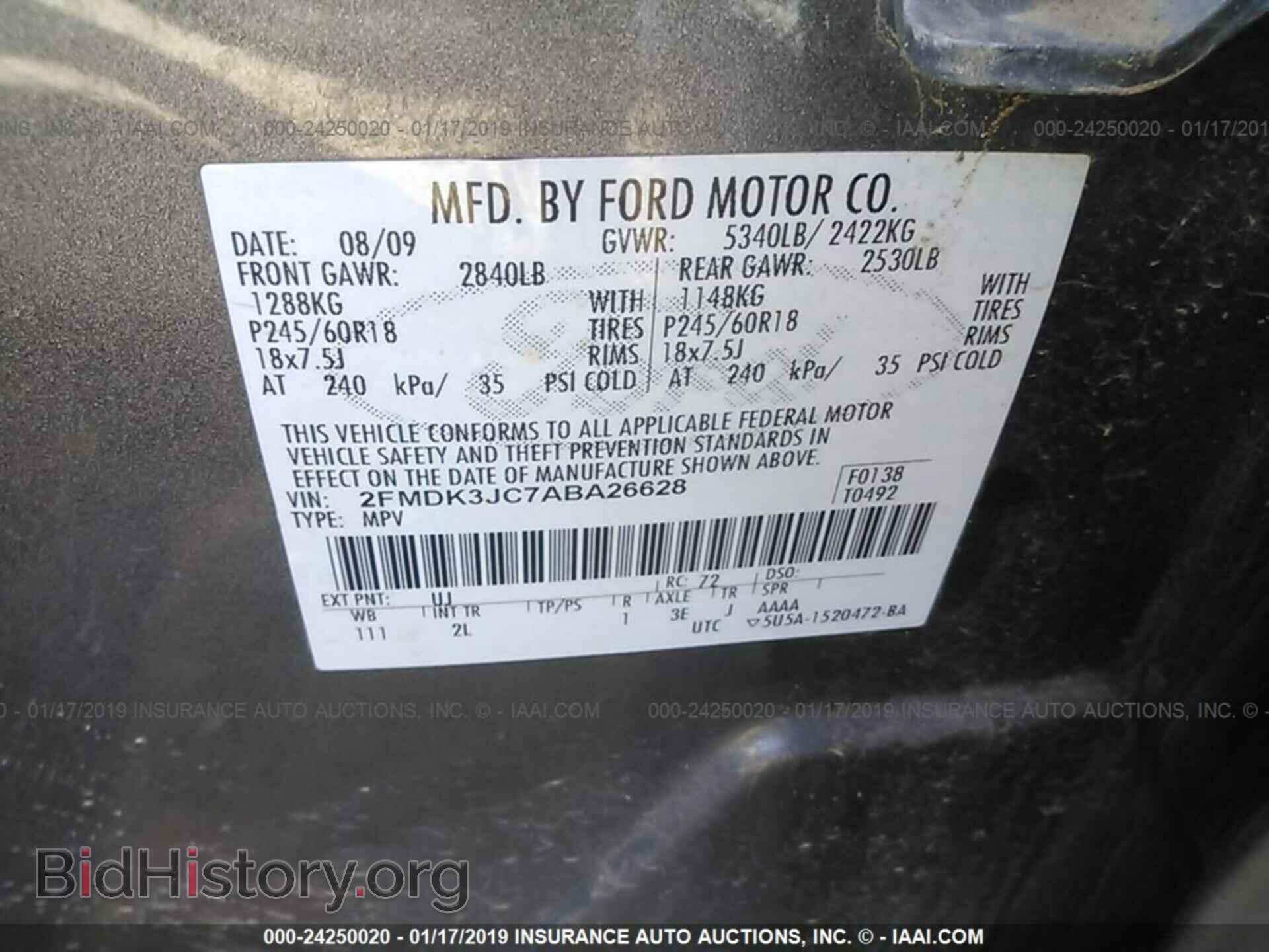 2010 FORD EDGE - VIN: 2FMDK3JC7ABA26628 - Photo 9