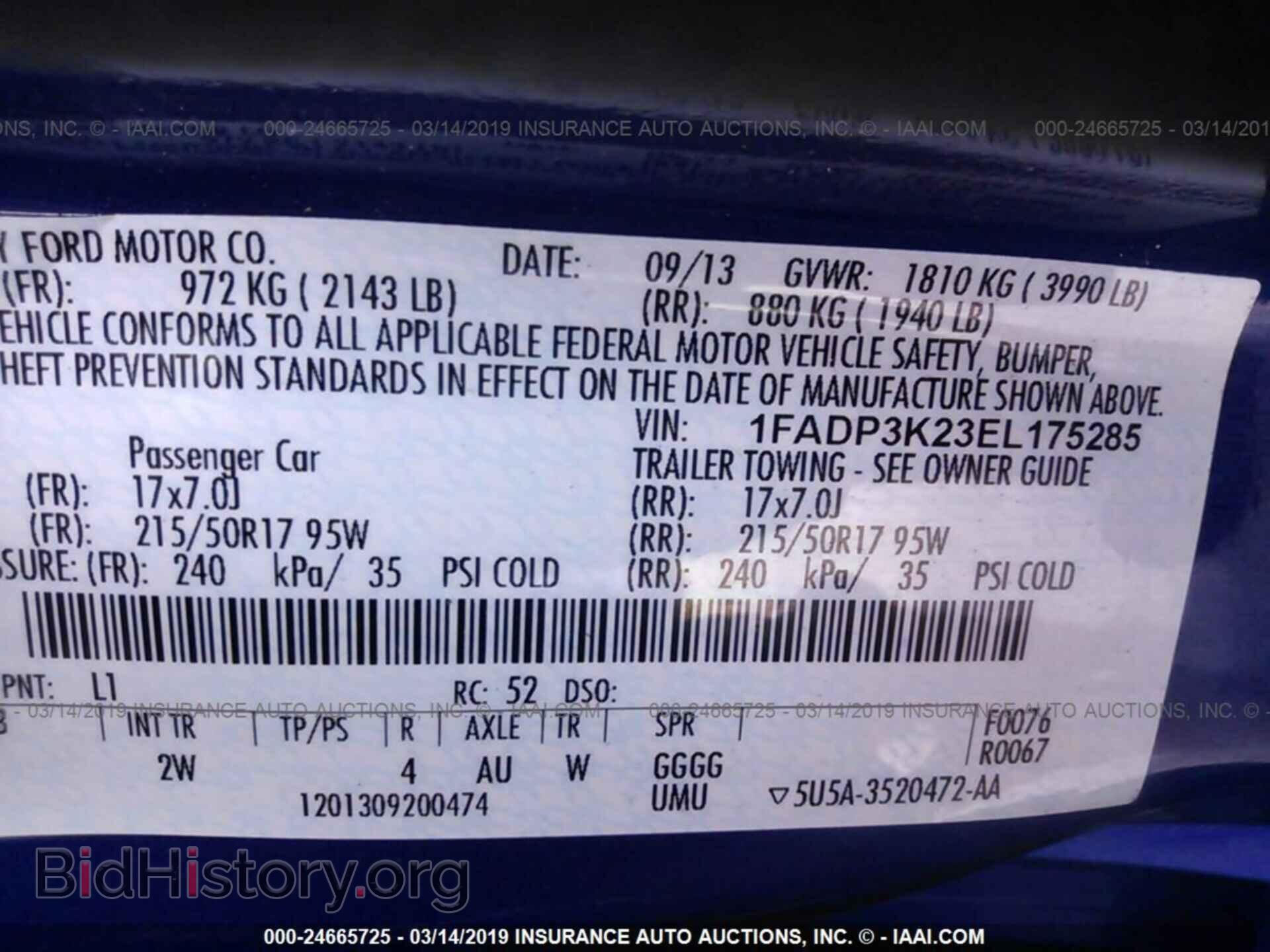 2014 FORD FOCUS - VIN: 1FADP3K23EL175285 - Photo 9