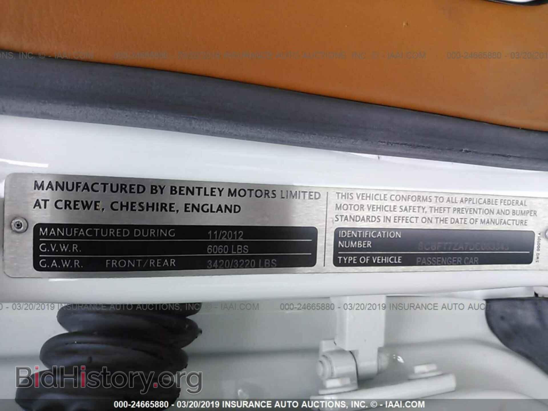 2013 BENTLEY CONTINENTAL - VIN: SCBFT7ZA7DC083343 - Photo 9