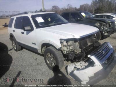 2006 Ford EXPLORER XLT, белый — VIN 1FMEU73E46UB58087, IAAI