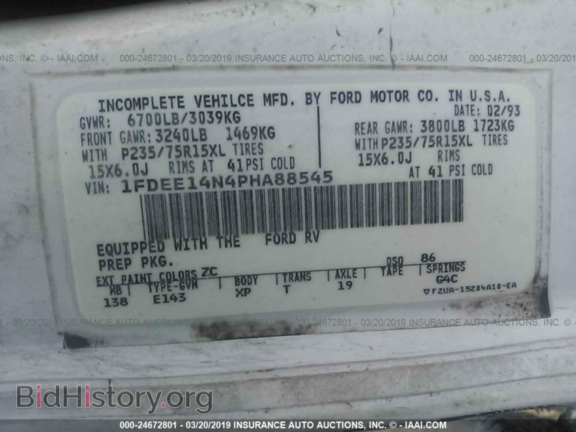 1993 FORD ECONOLINE - VIN: 1FDEE14N4PHA88545 - Photo 9