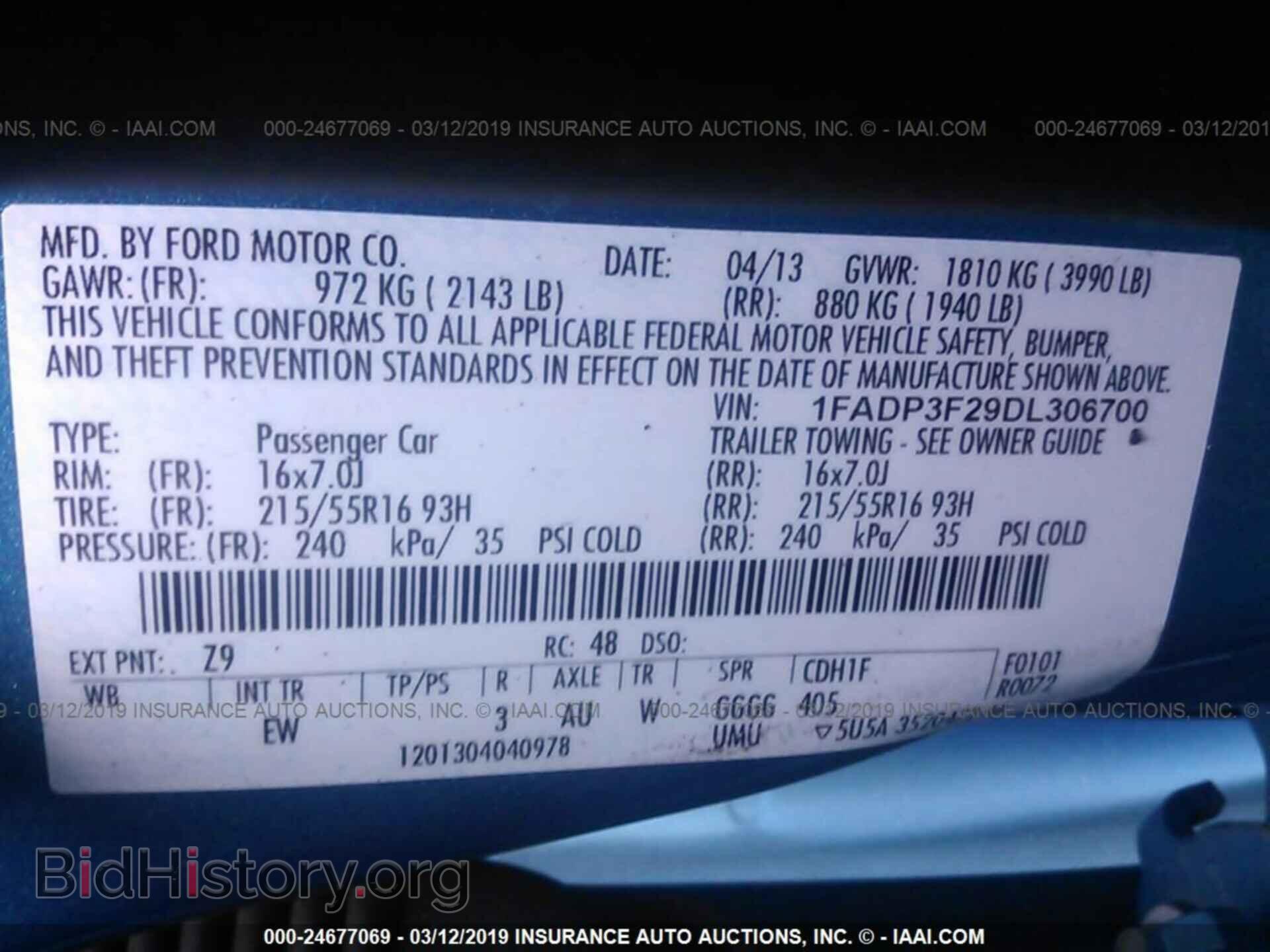 2013 FORD FOCUS - VIN: 1FADP3F29DL306700 - Photo 9