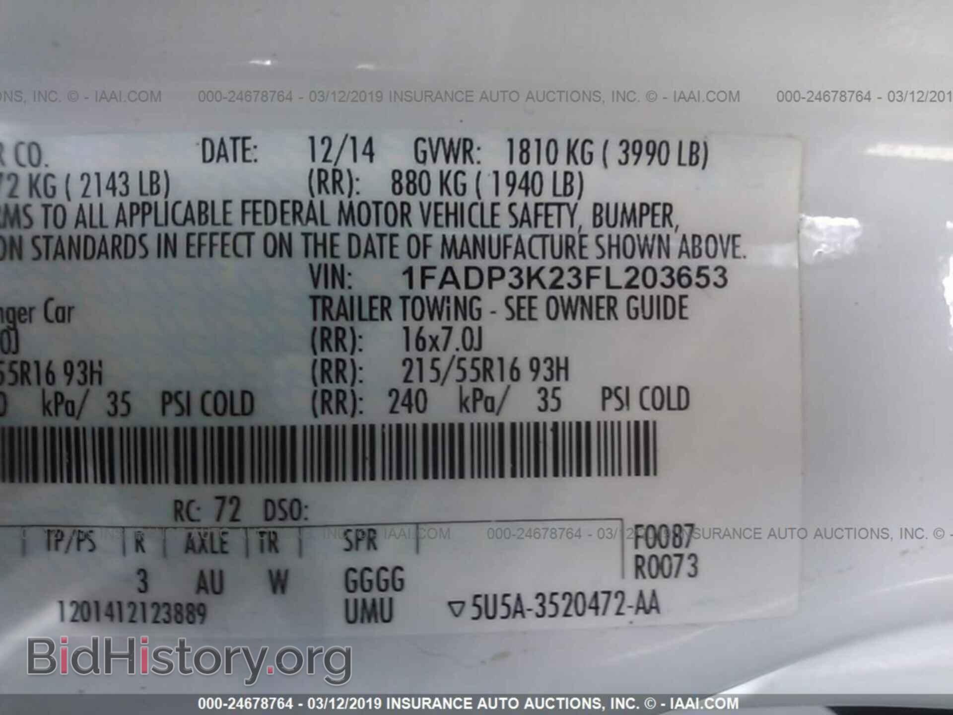 2015 FORD FOCUS - VIN: 1FADP3K23FL203653 - Photo 9