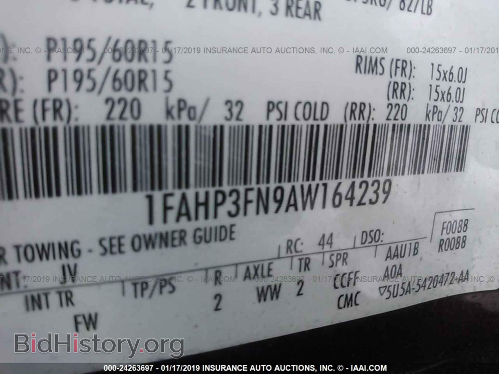 2010 FORD FOCUS - VIN: 1FAHP3FN9AW164239 - Фото 9