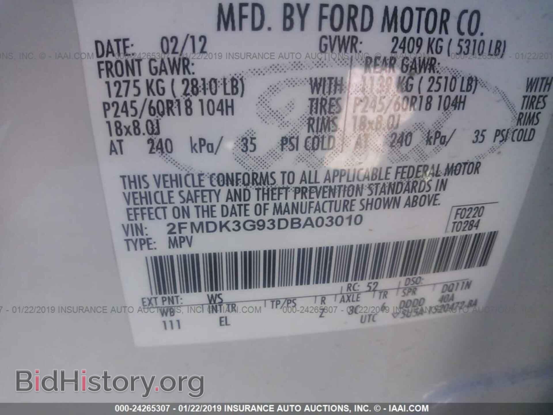 2013 FORD EDGE - VIN: 2FMDK3G93DBA03010 - Photo 9