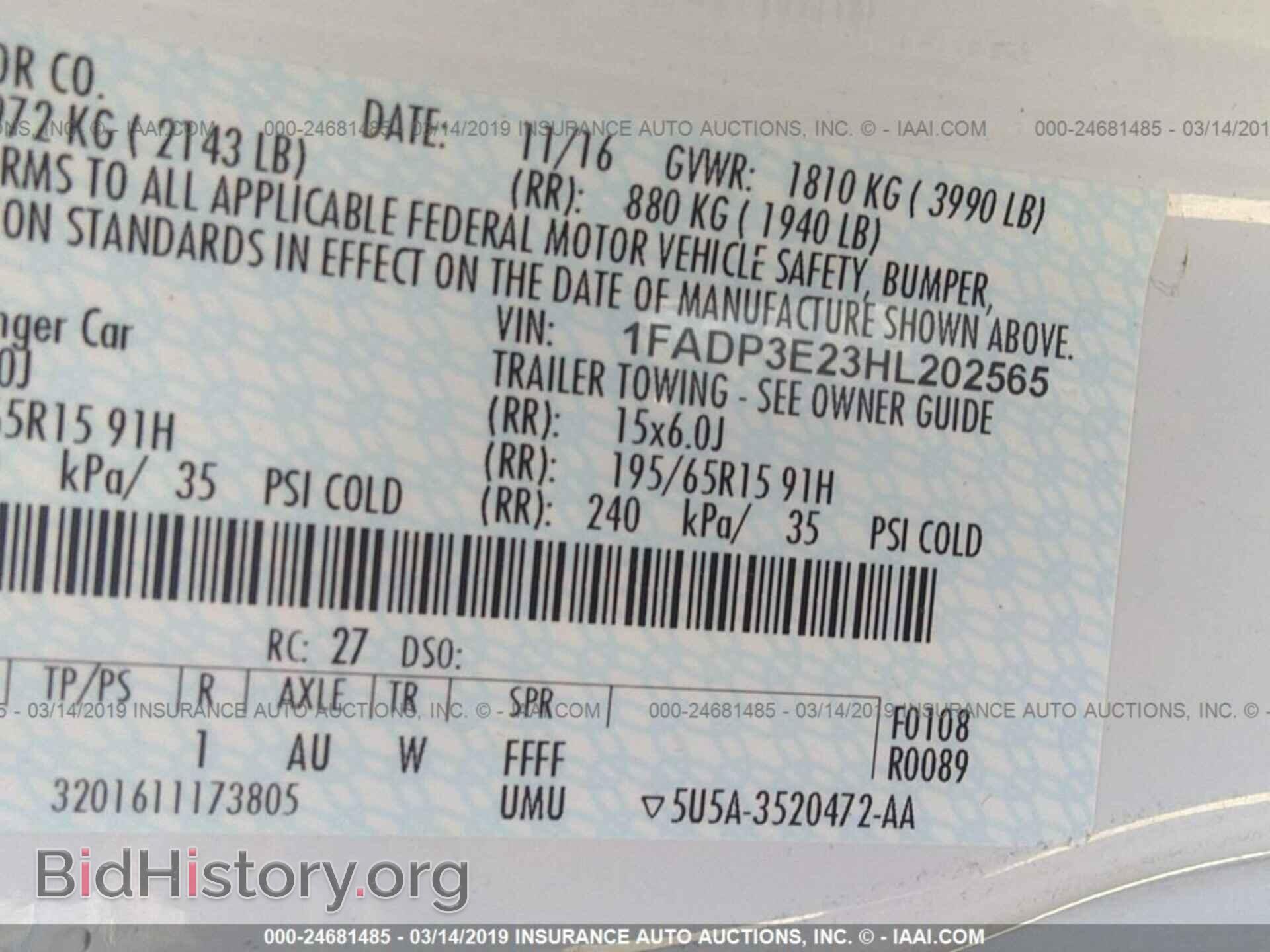 2017 FORD FOCUS - VIN: 1FADP3E23HL202565 - Photo 9