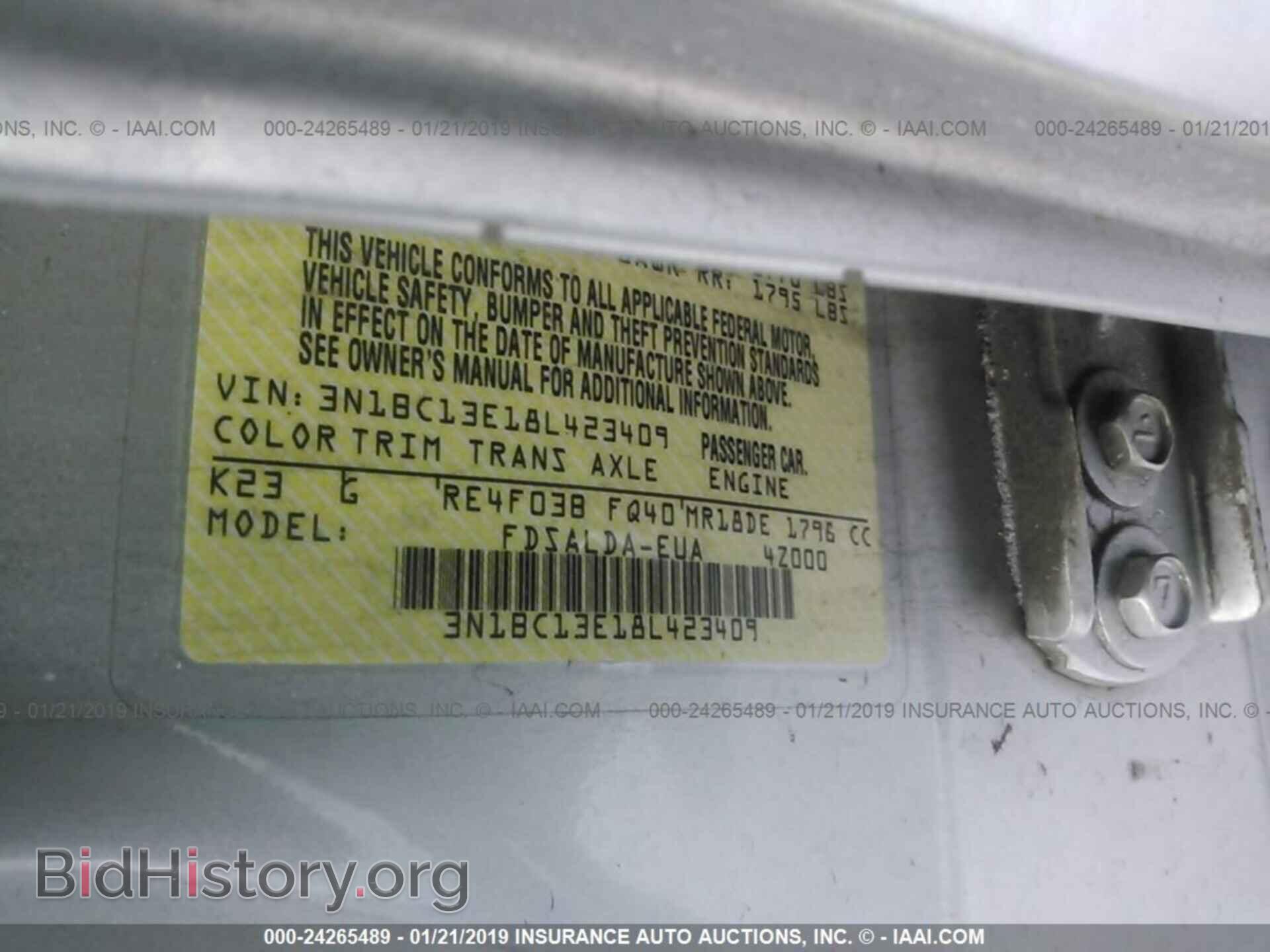 2008 NISSAN VERSA - VIN: 3N1BC13E18L423409 - Фото 9