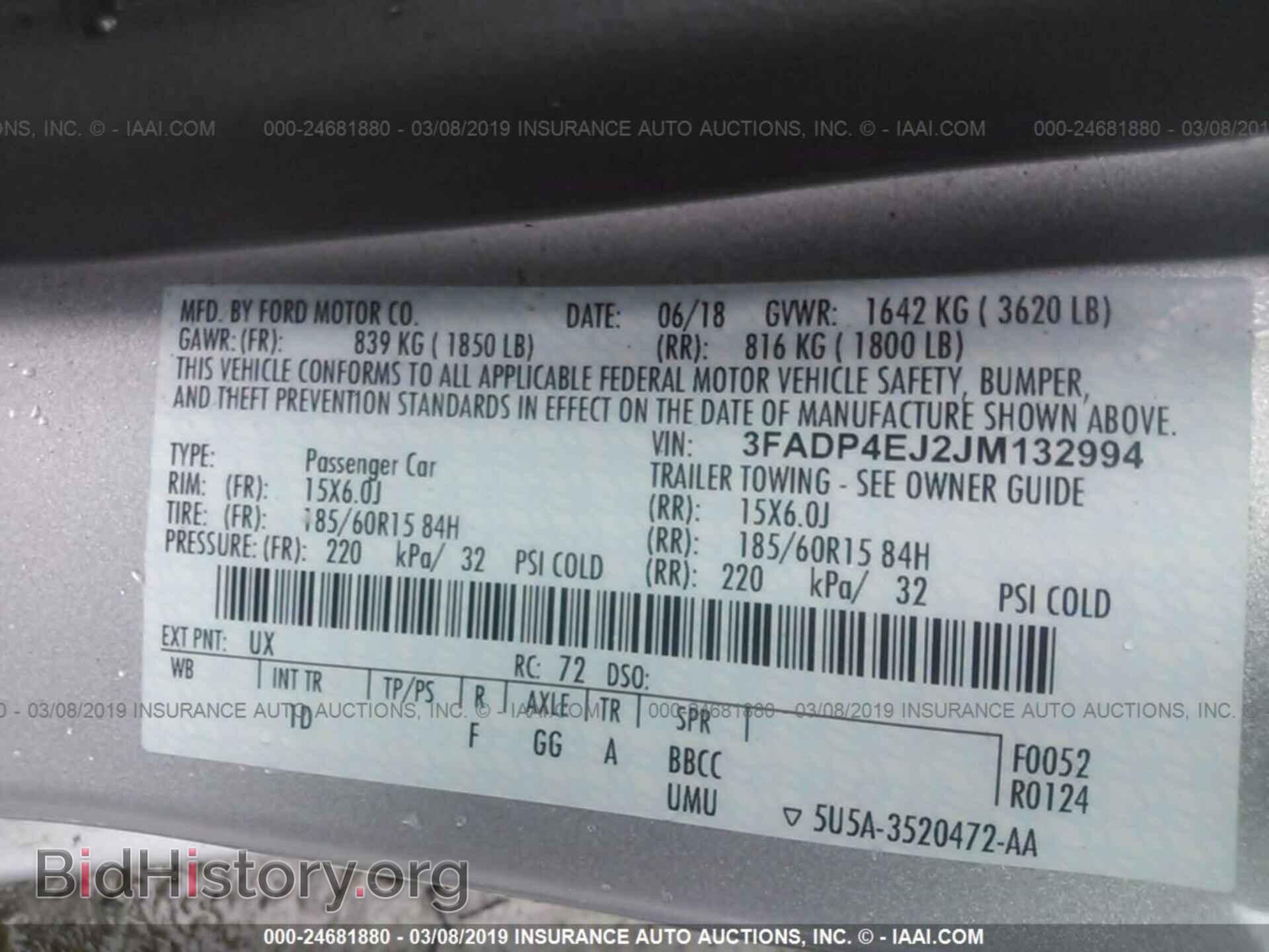 2018 FORD FIESTA - VIN: 3FADP4EJ2JM132994 - Фото 9