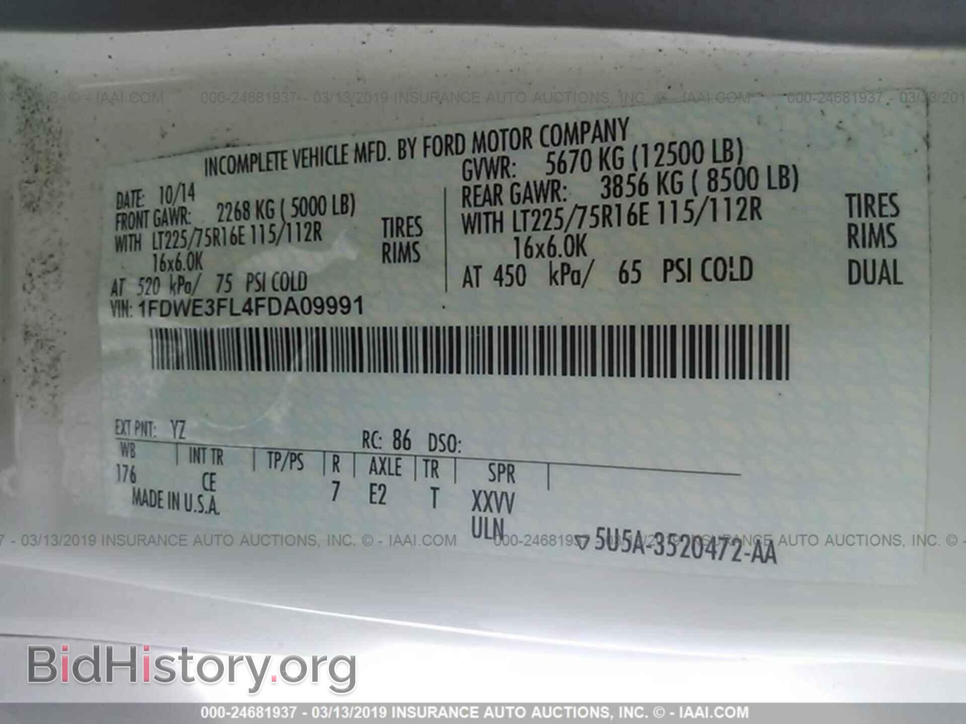 2015 FORD ECONOLINE - VIN: 1FDWE3FL4FDA09991 - Фото 9